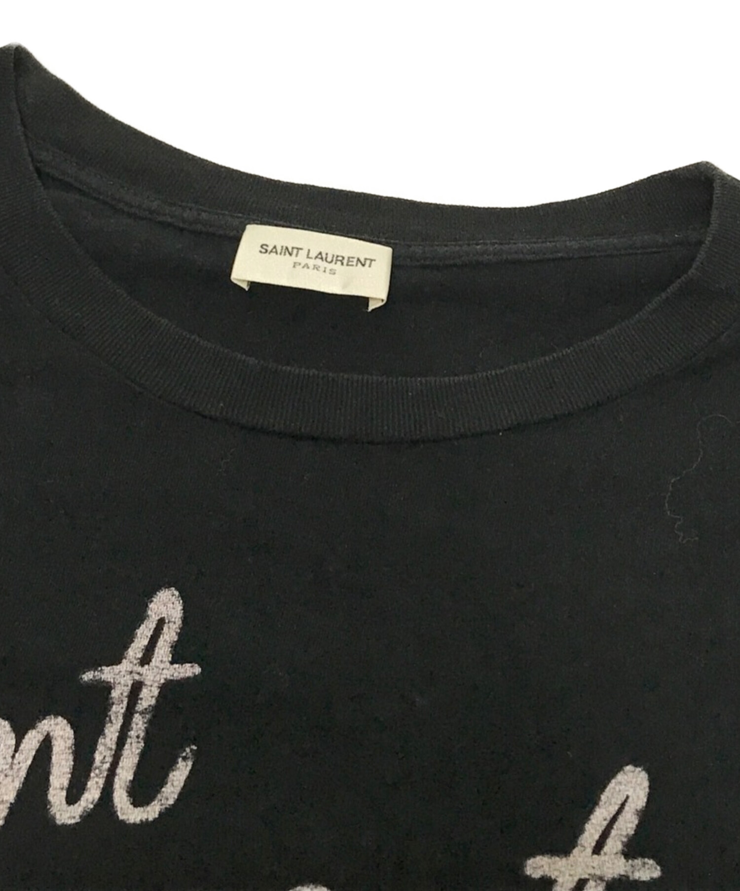 Saint Laurent Paris (サンローランパリ) スモーキングリッププリントTシャツ ブラック サイズ:XS