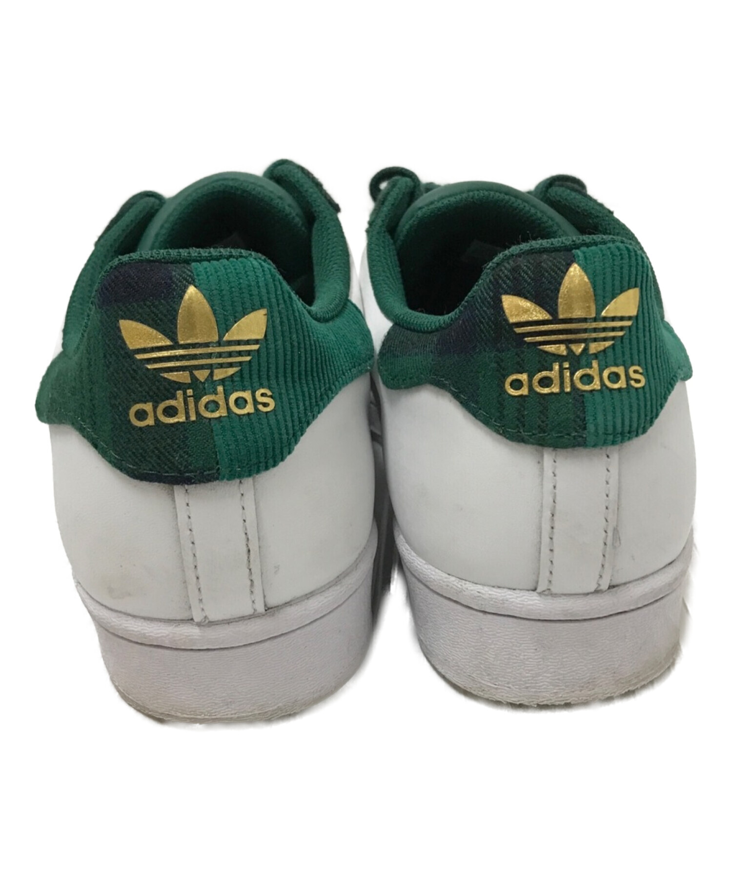 adidas (アディダス) スーパースター ホワイト×グリーン サイズ:25.5cm