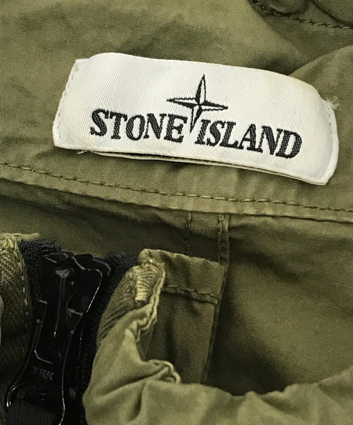 STONE ISLAND (ストーンアイランド) ハーフジップオーバーシャツ オリーブ サイズ:M