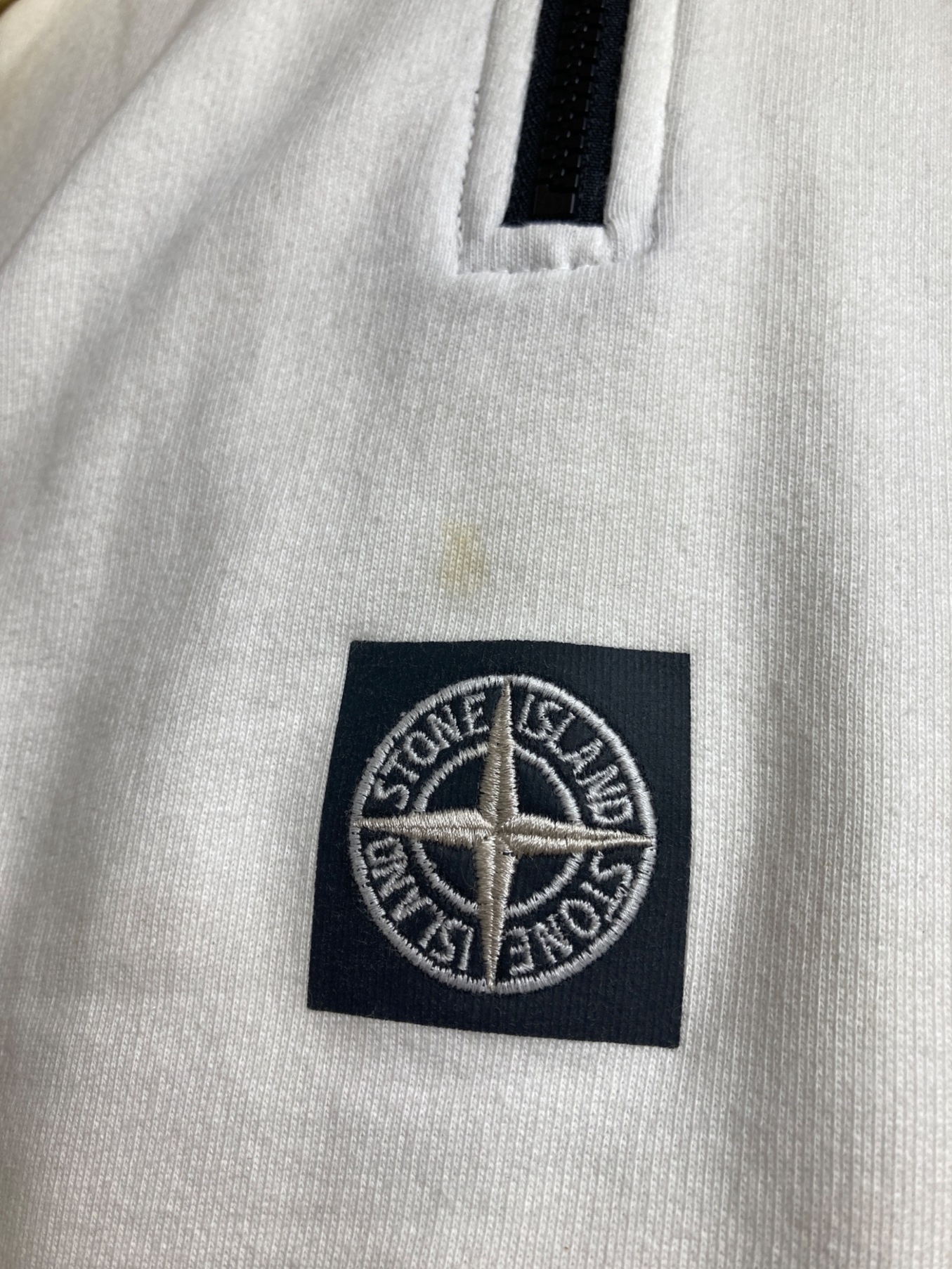 STONE ISLAND (ストーンアイランド) ハーフジップスウェット ホワイト サイズ:L