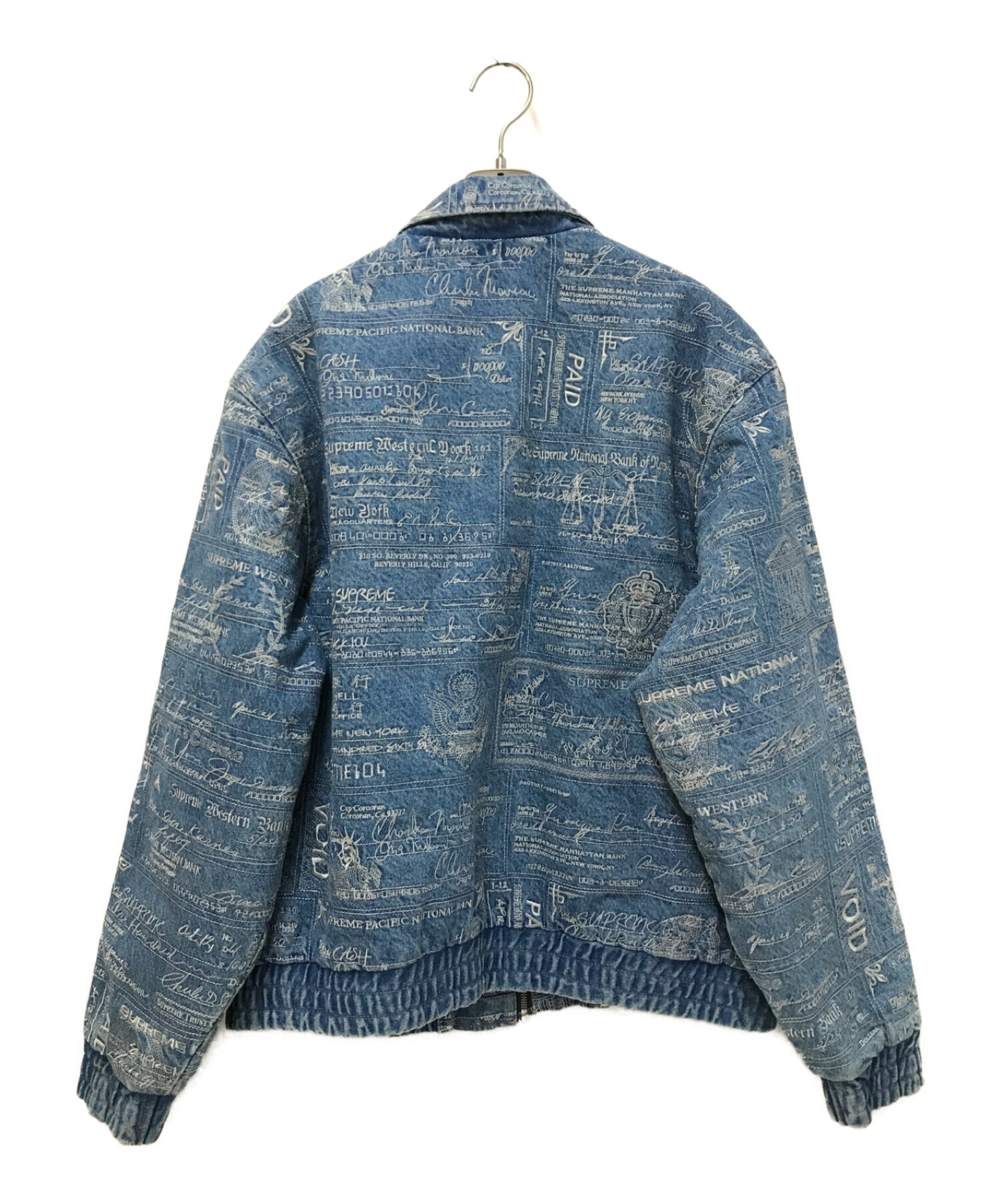 SUPREME (シュプリーム) Checks embroidered Denim jacket インディゴ サイズ:L