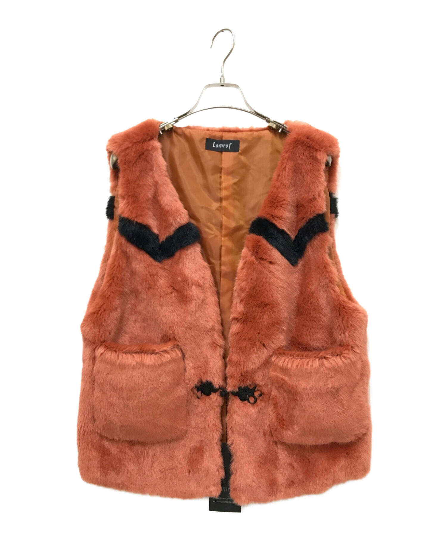 中古・古着通販】Lamrof (ラムロフ) Fur Hippie Vest オレンジ サイズ