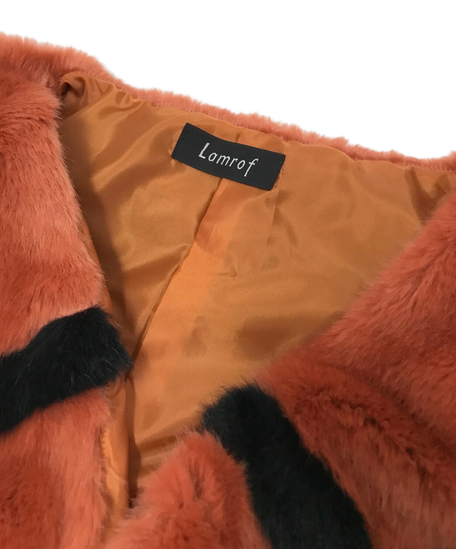 中古・古着通販】Lamrof (ラムロフ) Fur Hippie Vest オレンジ サイズ