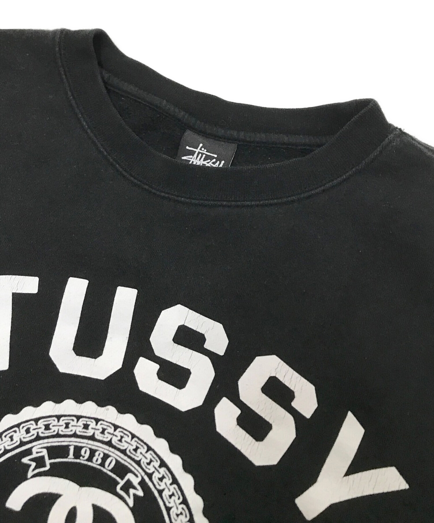 stussy (ステューシー) ロゴクルーネックスウェット ブラック サイズ:M