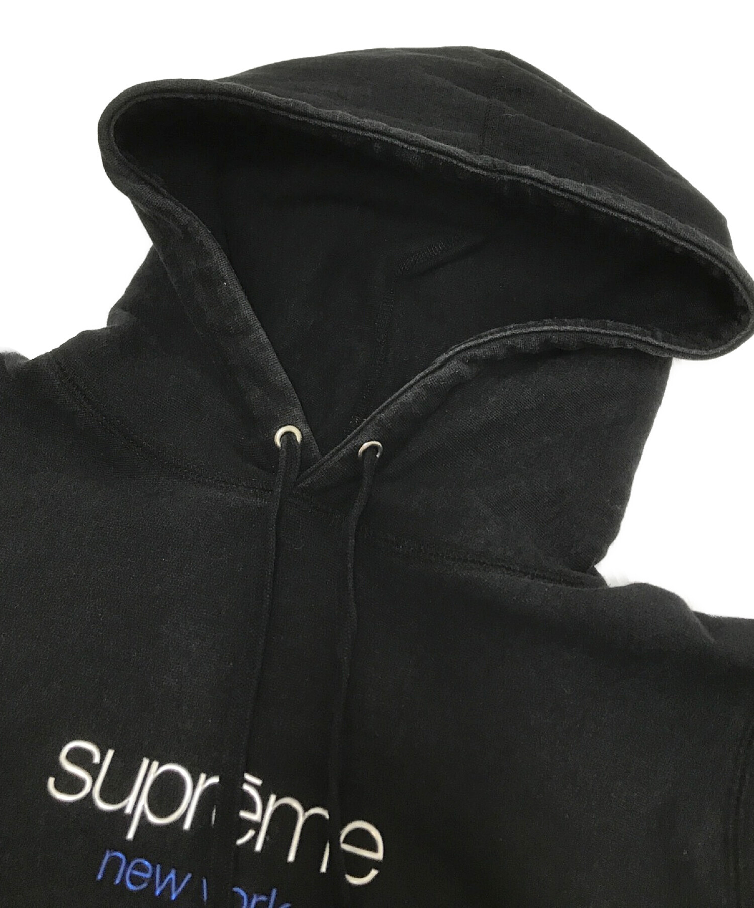 SUPREME (シュプリーム) Chrome Classic Logo Hooded Sweatshirt ブラック サイズ:L