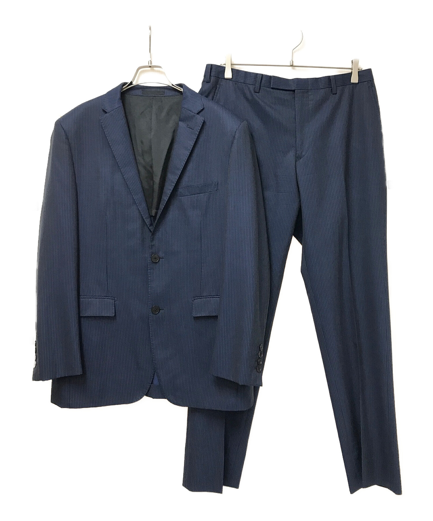 バーバリーブラックレーベル スーツ チェック ネイビー ブルー - スーツ