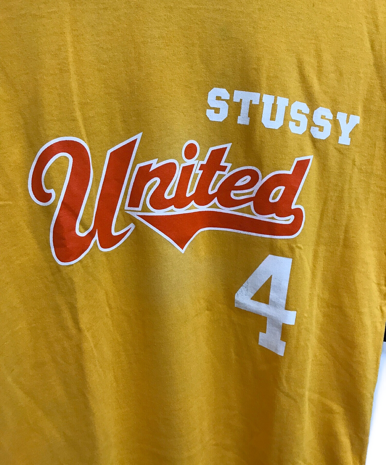 OLD STUSSY (オールドステューシー) 90's リンガーTシャツ イエロー サイズ:S