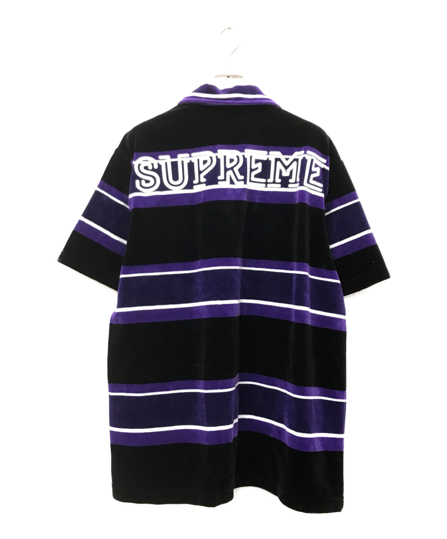 中古・古着通販】SUPREME (シュプリーム) Stripe Velour Polo パープル サイズ:M｜ブランド・古着通販  トレファク公式【TREFAC FASHION】スマホサイト