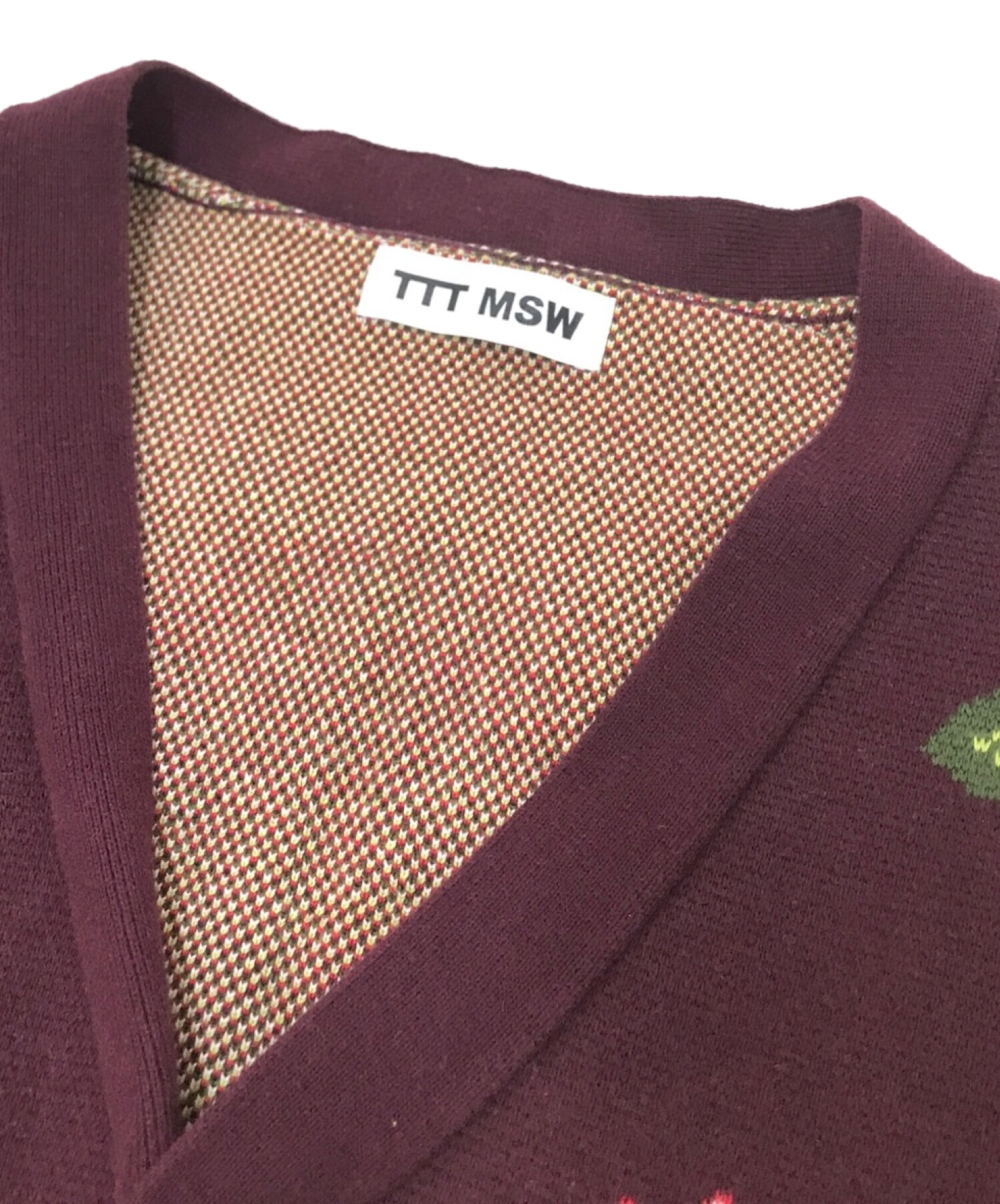 中古・古着通販】TTT MSW (ティー) 22AW Rose Jacquard Knit Cardigan ボルドー サイズ:M｜ブランド・古着通販  トレファク公式【TREFAC FASHION】スマホサイト