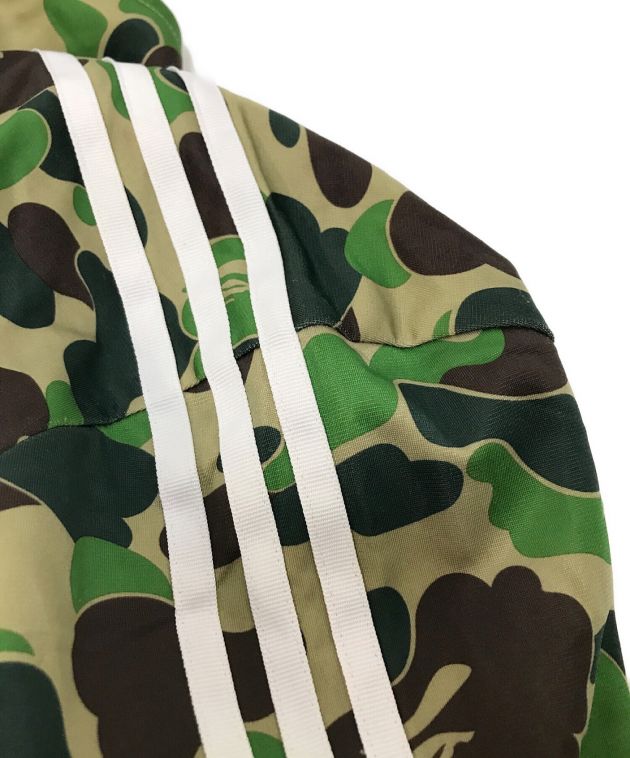 adidas (アディダス) A BATHING APE (アベイシングエイプ) トラックジャケット グリーン×ベージュ サイズ:L