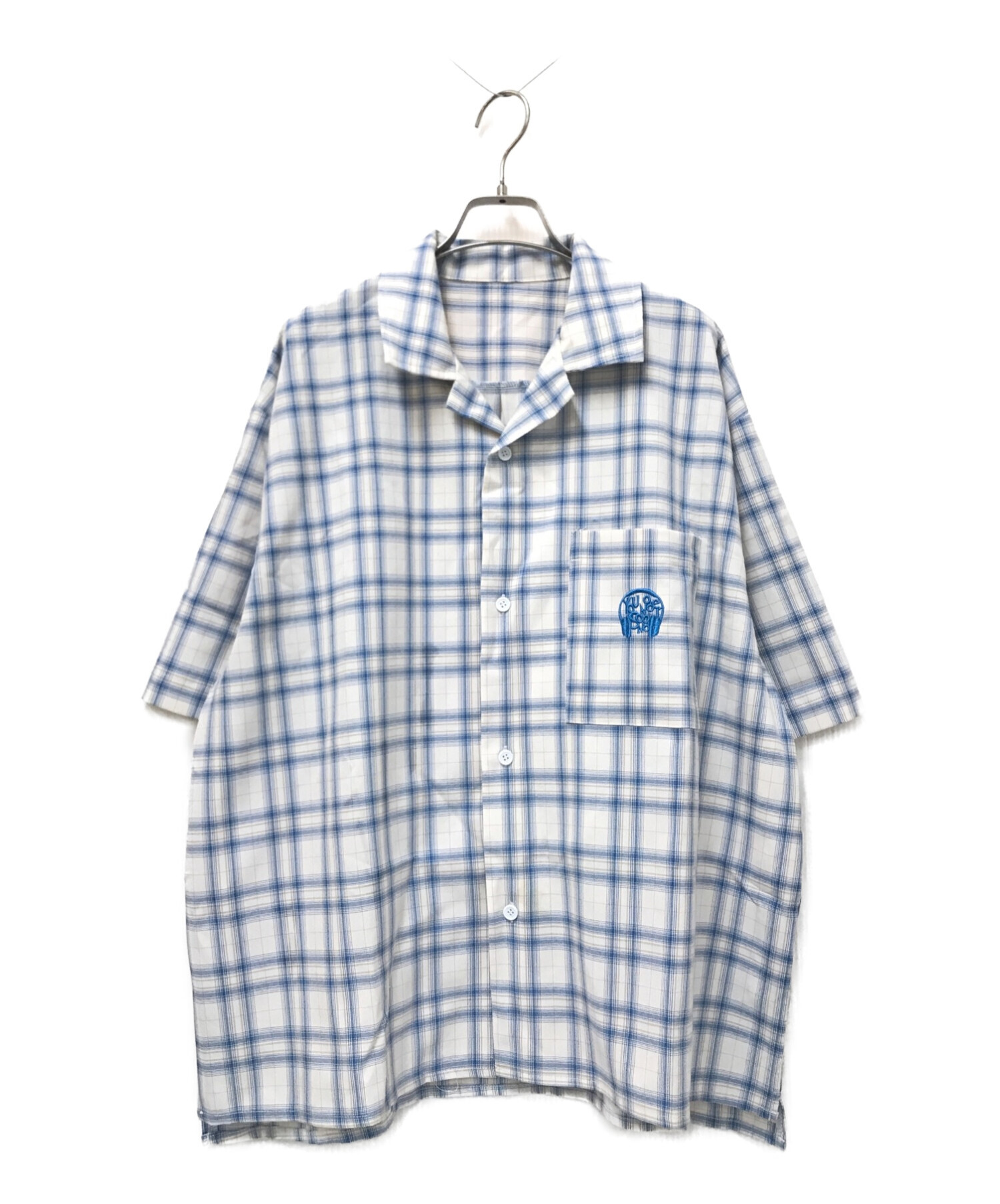 YOUNGER SONG (ヤンガーソング) Ombre check over shirt ブルー サイズ:M