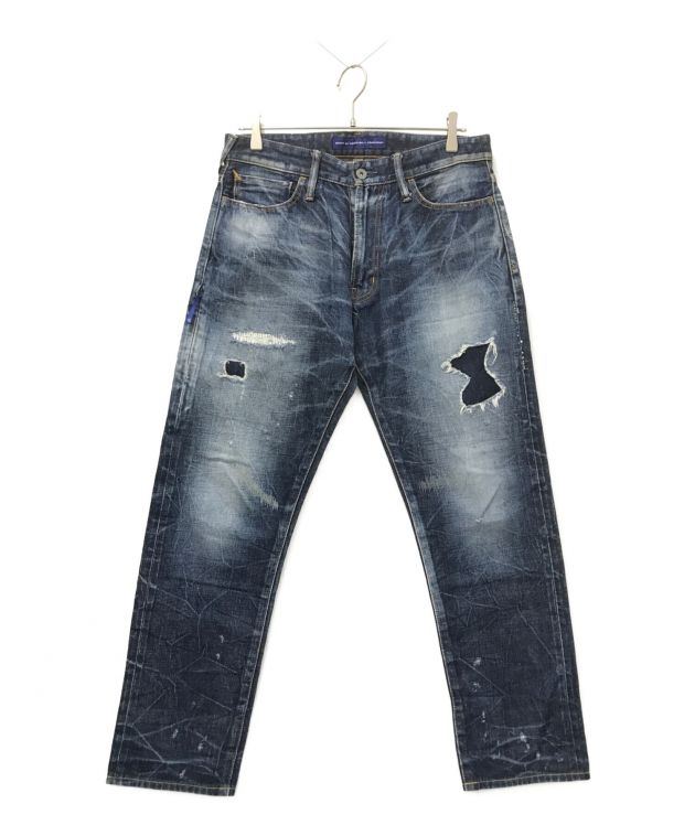 中古・古着通販】DENIM BY VANQUISH&FRAGMENT (デニムバイヴァンキッシュ&フラグメント) ダメージ加工デニムパンツ インディゴ  サイズ:W32｜ブランド・古着通販 トレファク公式【TREFAC FASHION】スマホサイト