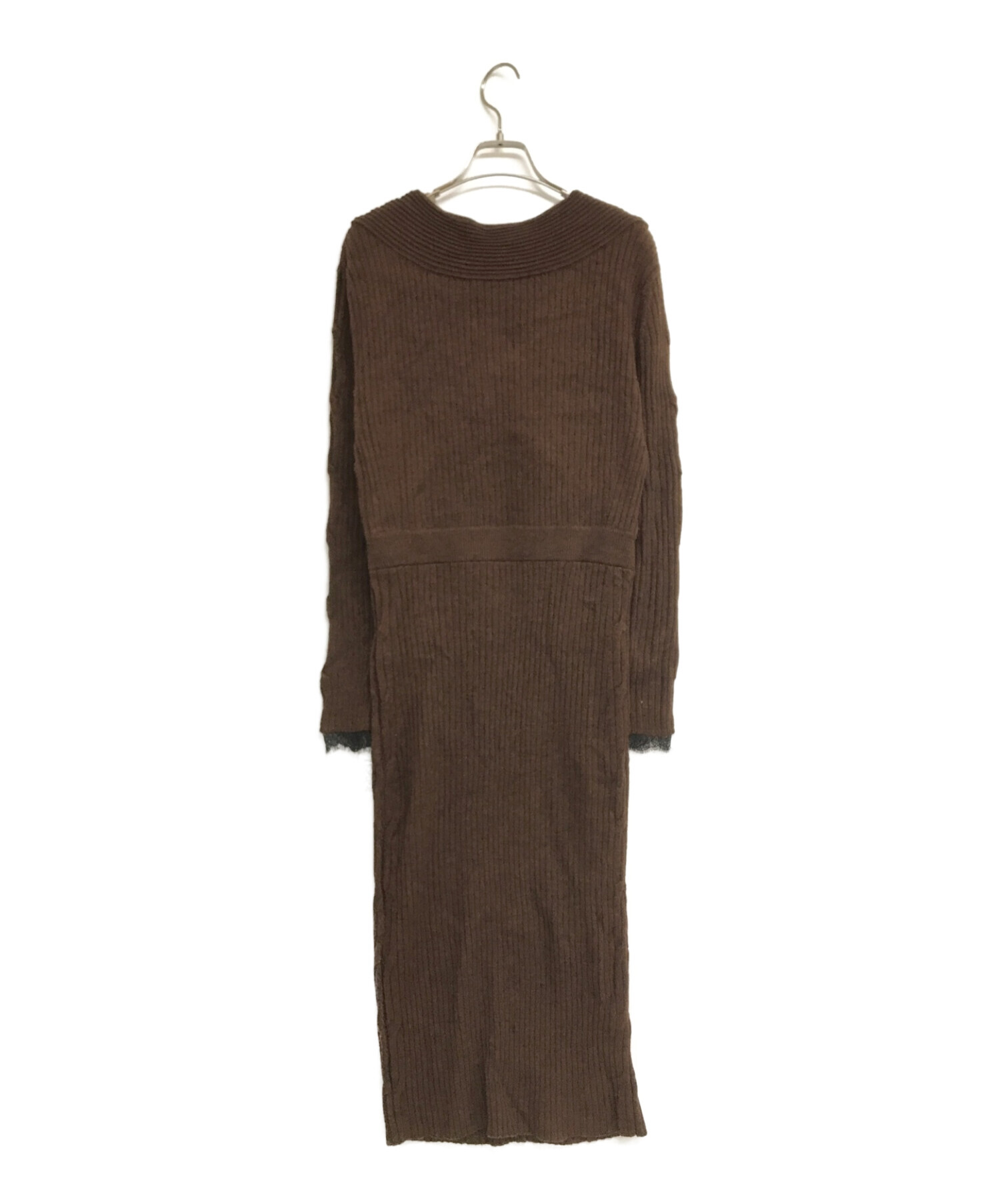 中古・古着通販】HER LIP TO (ハーリップトゥ) Wrap-Effect Knit Dress ブラウン サイズ:M｜ブランド・古着通販  トレファク公式【TREFAC FASHION】スマホサイト