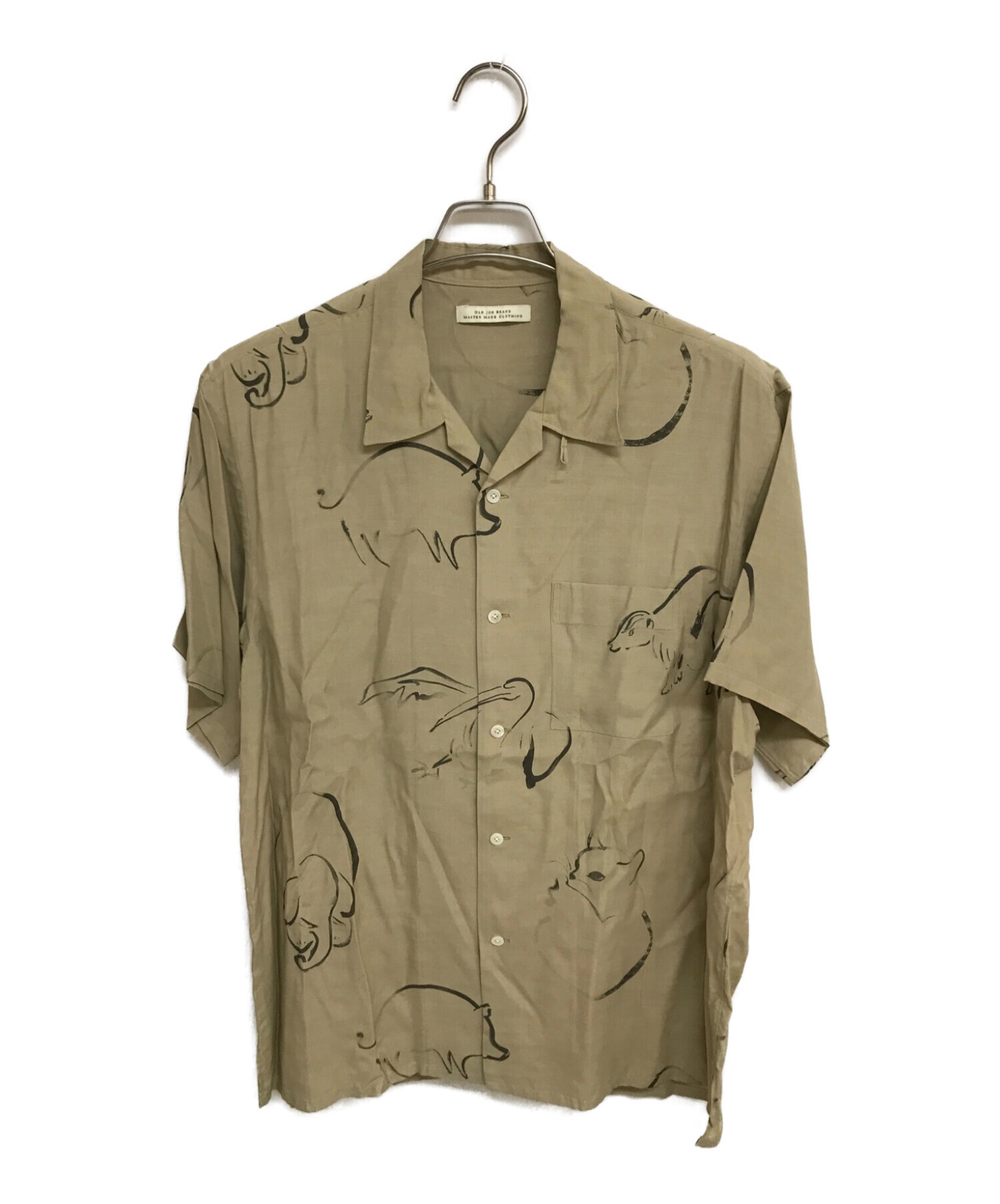 OLD JOE & Co. (オールドジョー) ORIGINAL PRINTED OPEN COLLAR SHIRTS (DRAWING) S/S  ベージュ サイズ:ＭＬ