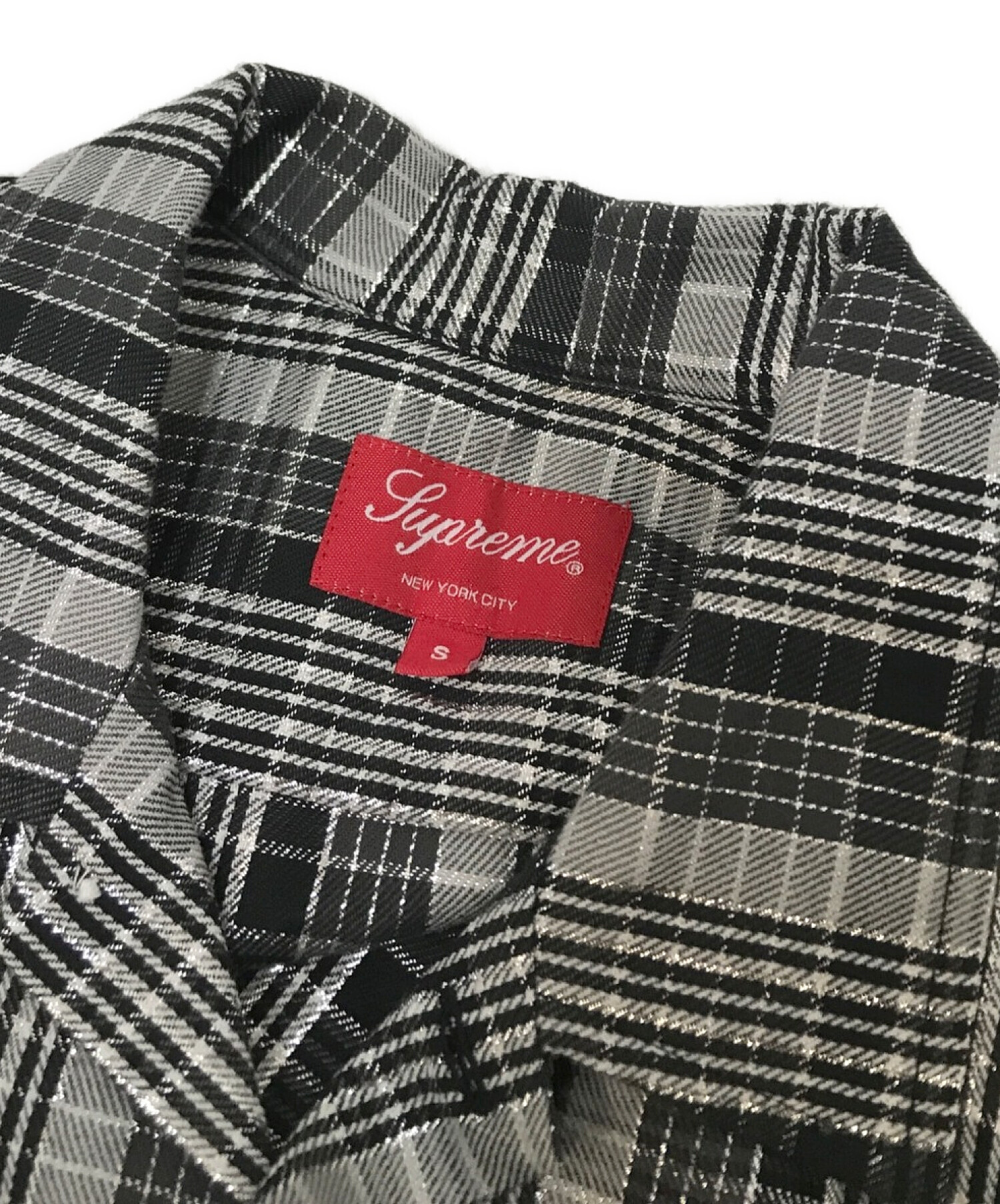 贅沢品 半袖 Supreme シュプリーム metallic 半袖シャツ 23SS plaid ...