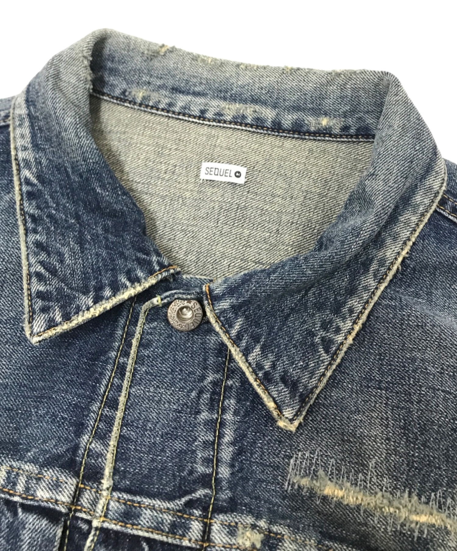 中古・古着通販】SEQUEL (シークエル) FRAGMENT DESIGN (フラグメントデザイン) DAMEGE DENIM JACKET  インディゴ サイズ:L｜ブランド・古着通販 トレファク公式【TREFAC FASHION】スマホサイト