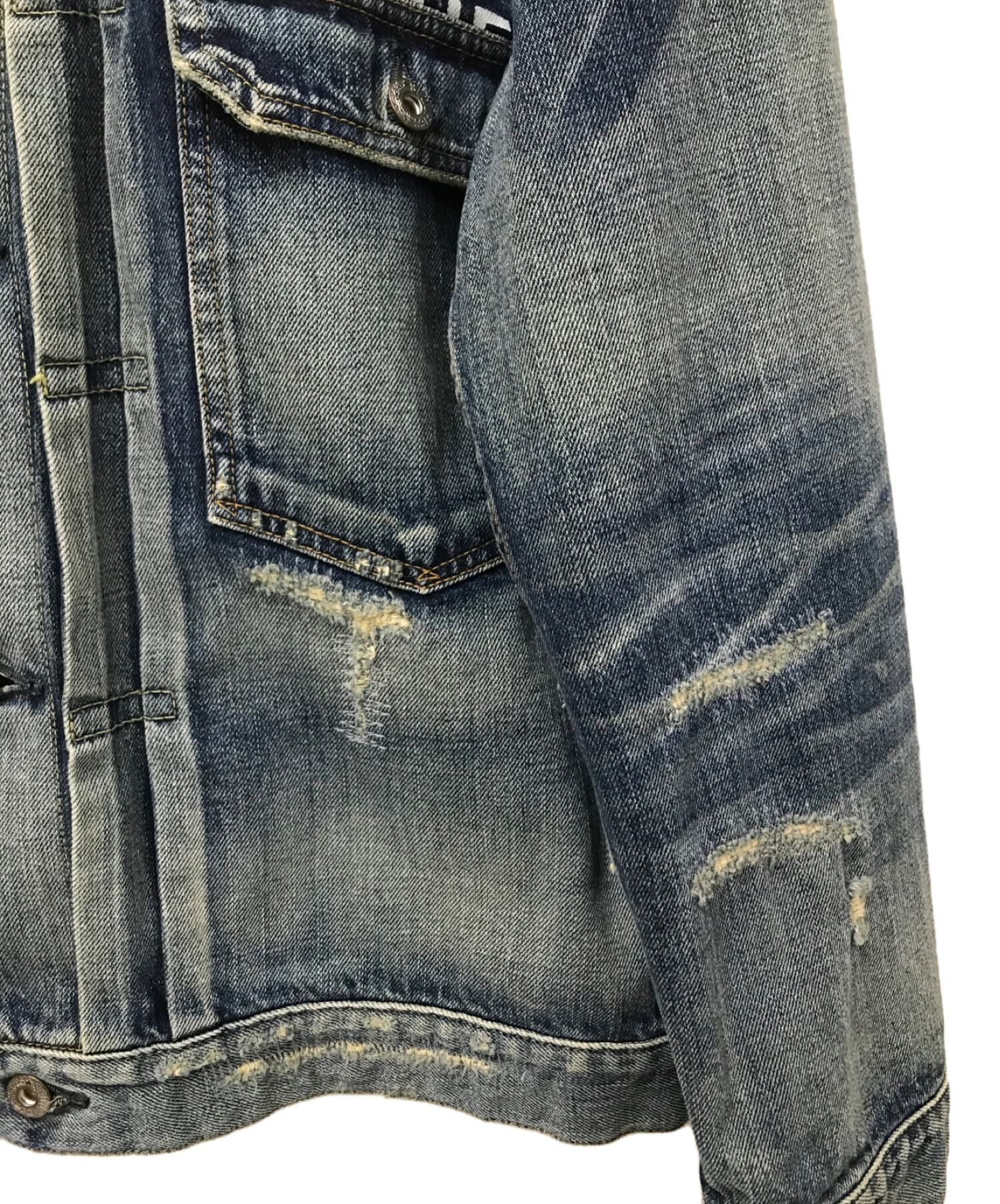 中古・古着通販】SEQUEL (シークエル) FRAGMENT DESIGN (フラグメントデザイン) DAMEGE DENIM JACKET  インディゴ サイズ:L｜ブランド・古着通販 トレファク公式【TREFAC FASHION】スマホサイト