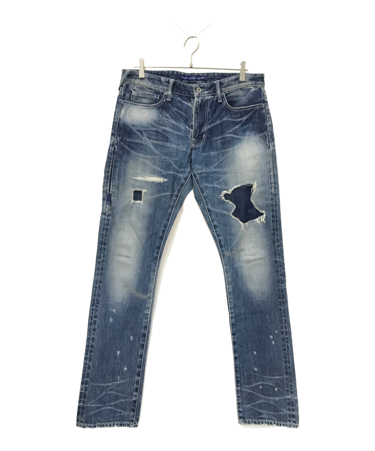 中古・古着通販】DENIM BY VANQUISH&FRAGMENT (デニムバイヴァンキッシュ&フラグメント) FRAGMENTS (フラグメント)  クラッシュデニムパンツ インディゴ サイズ:36｜ブランド・古着通販 トレファク公式【TREFAC FASHION】スマホサイト