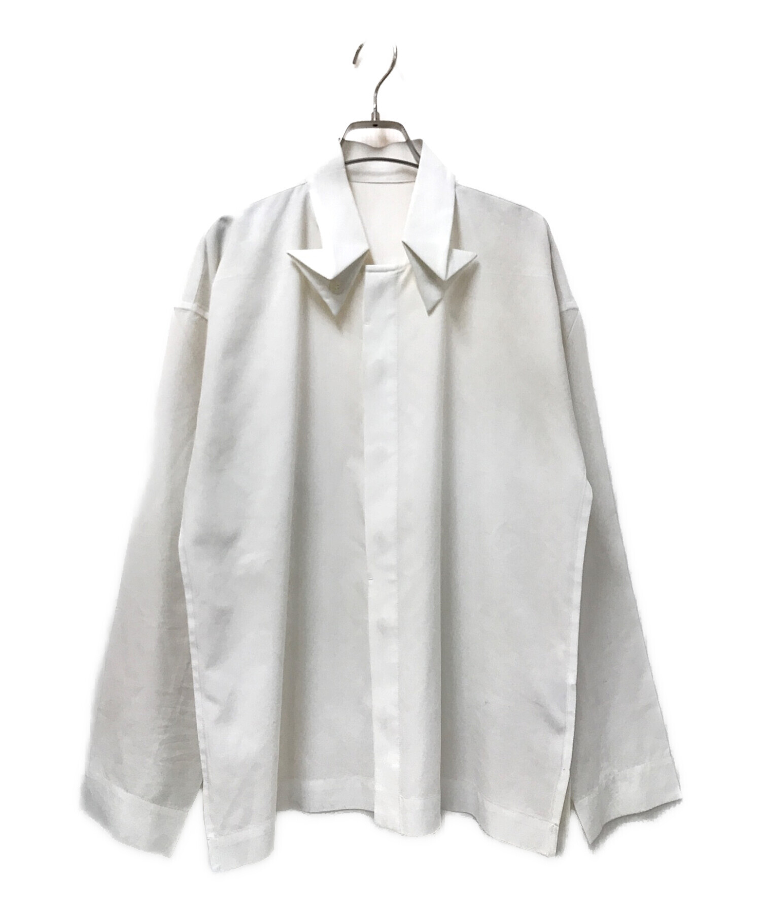 HOMME PLISSE ISSEY MIYAKE (オムプリッセ イッセイ ミヤケ) BOW-TIE PRESS SHIRT ホワイト サイズ:2