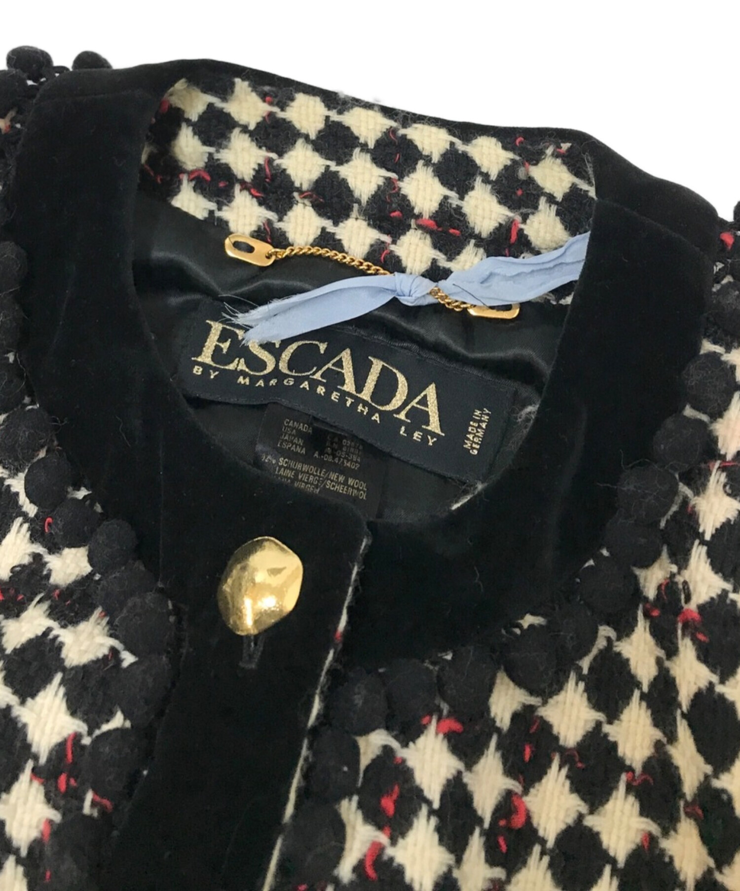 中古・古着通販】ESCADA (エスカーダ) ツィードセットアップ ブラック サイズ:38｜ブランド・古着通販 トレファク公式【TREFAC  FASHION】スマホサイト