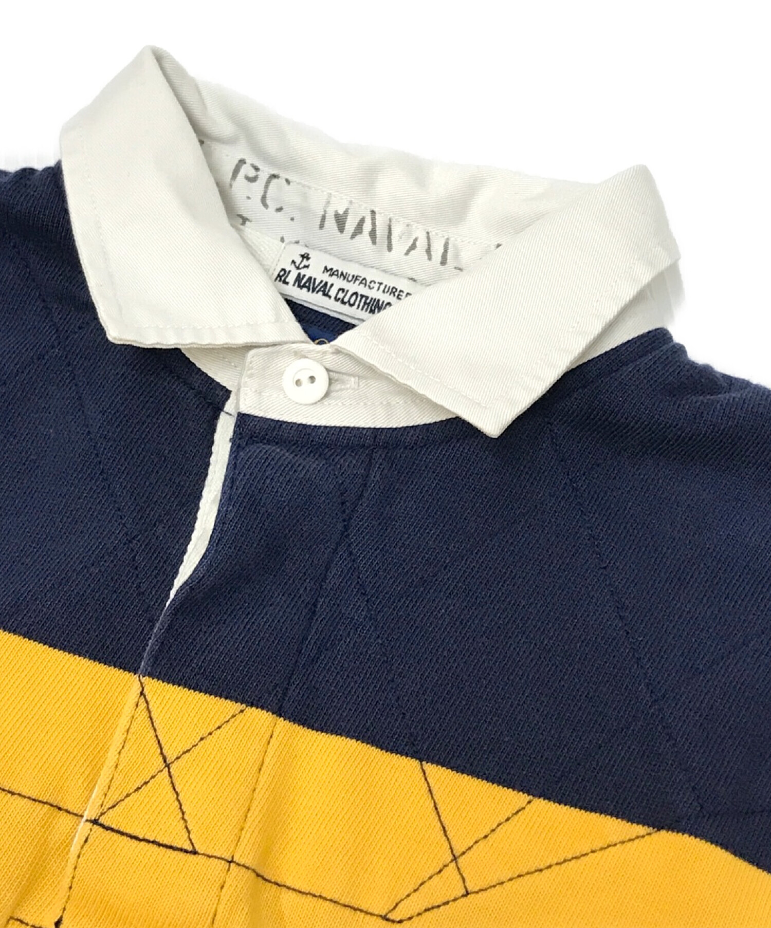 中古・古着通販】POLO RALPH LAUREN (ポロ・ラルフローレン) クラシックストライプドジャージーラグビーシャツ ネイビー×イエロー  サイズ:S｜ブランド・古着通販 トレファク公式【TREFAC FASHION】スマホサイト