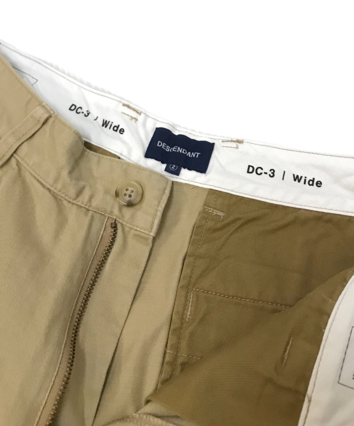 中古・古着通販】DESCENDANT (ディセンダント) DC-3 ORGANIC COTTON TWILL TROUSERS ベージュ  サイズ:2｜ブランド・古着通販 トレファク公式【TREFAC FASHION】スマホサイト