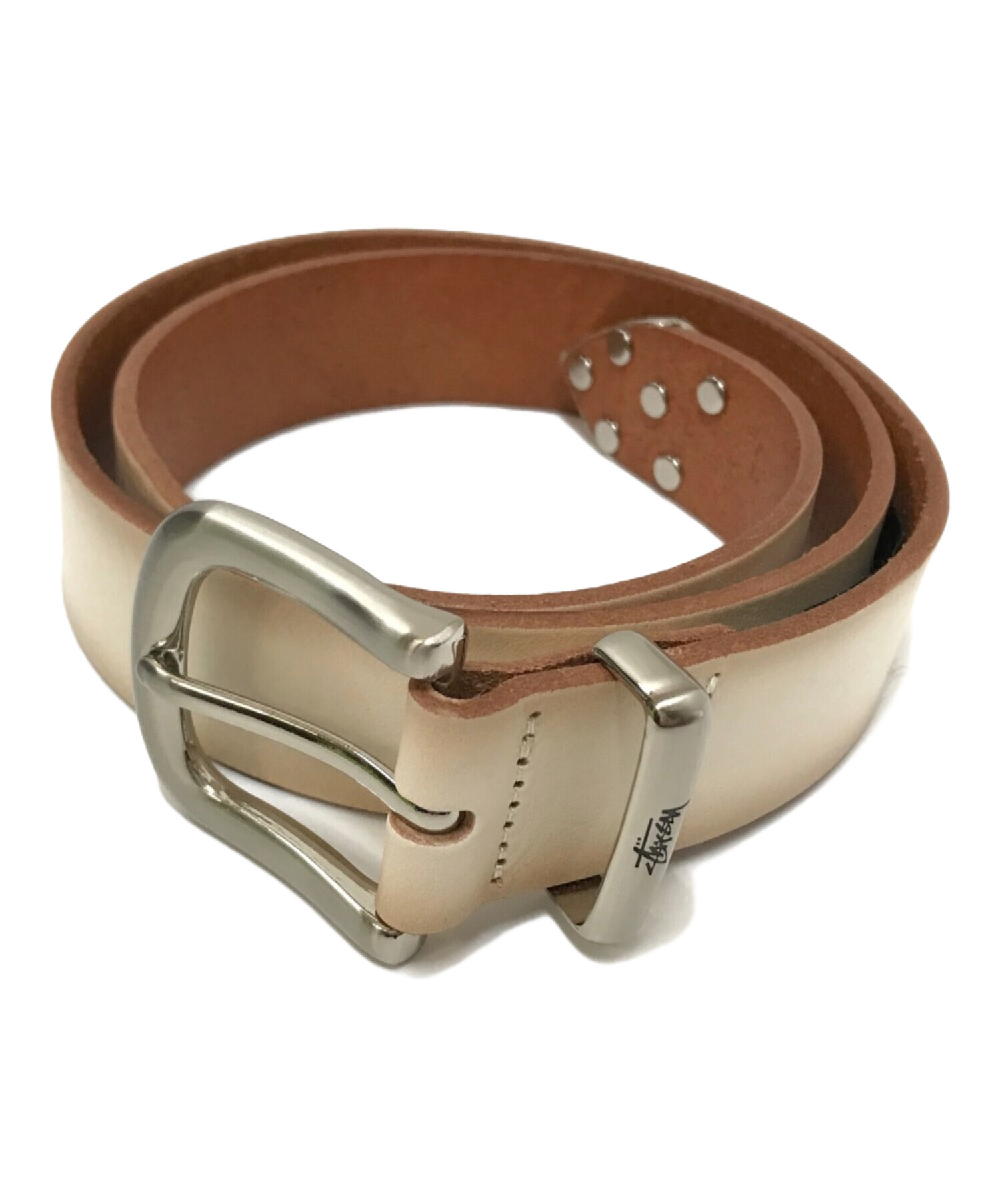 stussy (ステューシー) METAL S TIP BELT アイボリー サイズ:下記参照