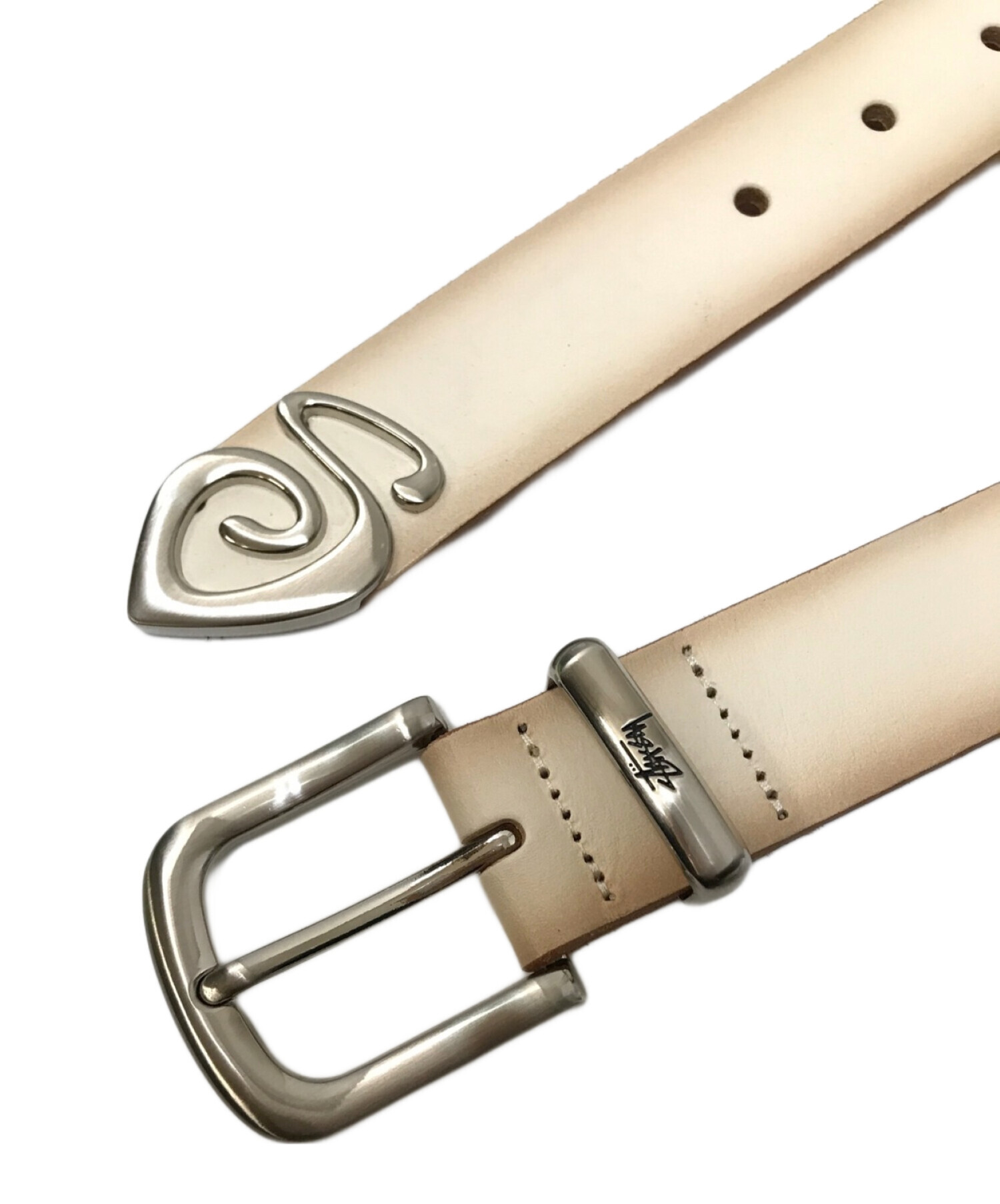 stussy (ステューシー) METAL S TIP BELT アイボリー サイズ:下記参照