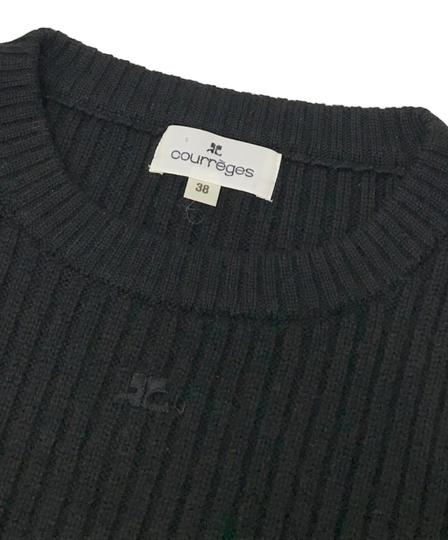 中古・古着通販】courreges (クレージュ) ニットワンピース ブラック サイズ:38｜ブランド・古着通販 トレファク公式【TREFAC  FASHION】スマホサイト