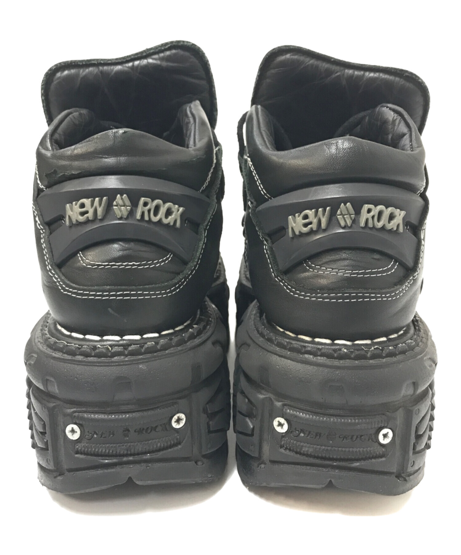 NEW ROCK (ニューロック) ANKLE BOOT BLACK IMPERFECT TANK WITH LACES ブラック サイズ:42