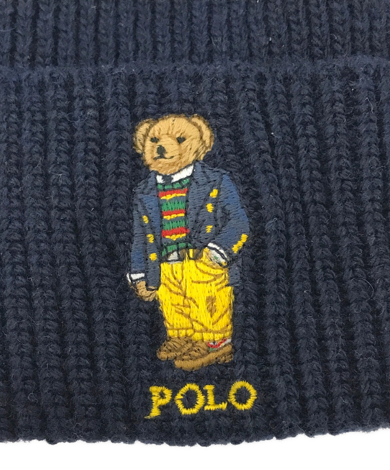 POLO RALPH LAUREN (ポロ・ラルフローレン) ポロベア刺繍ニット帽 ネイビー サイズ:下記参照