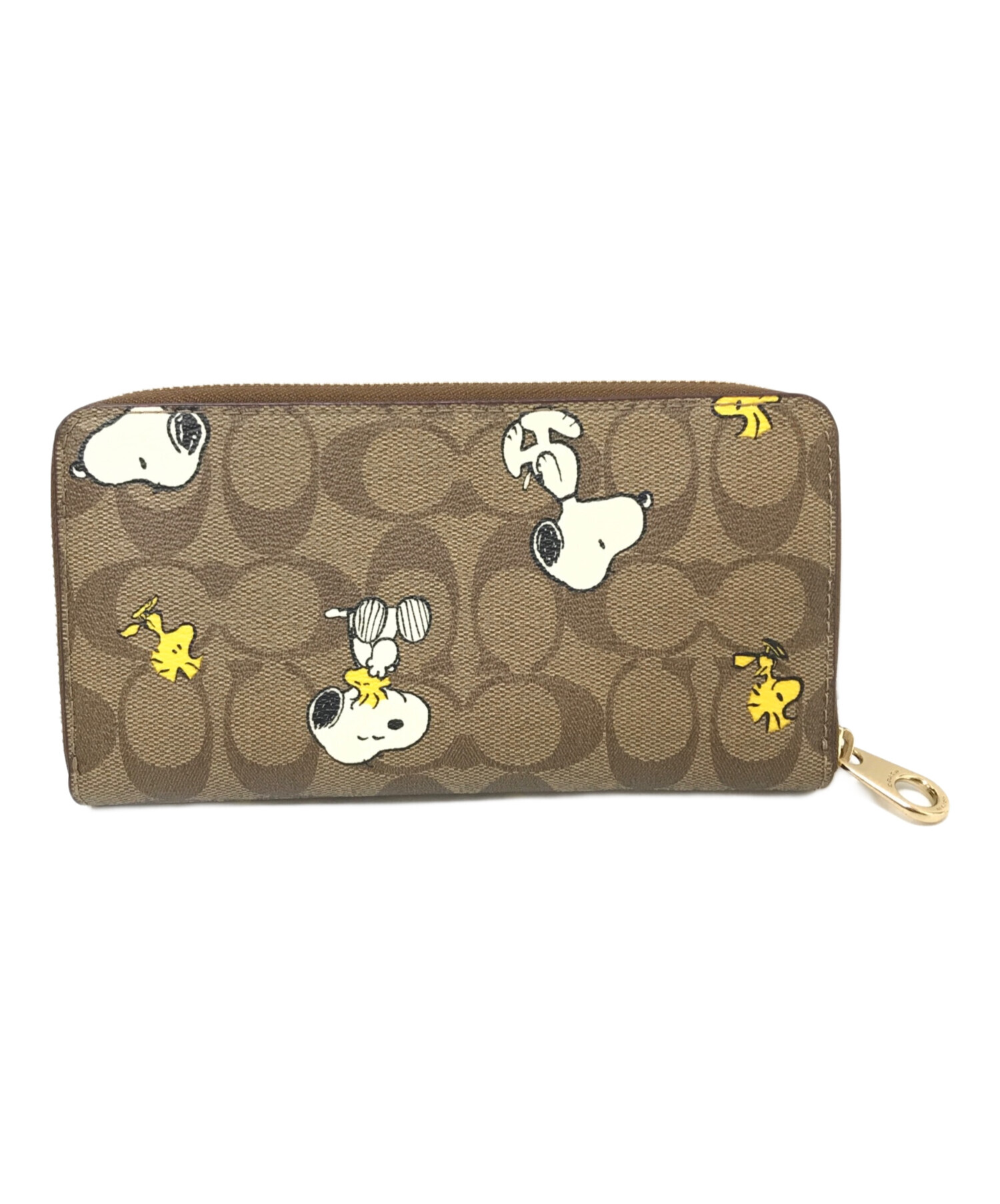 中古・古着通販】COACH (コーチ) ラウンドジップシグネチャー スヌーピーウォレット ブラウン サイズ:下記参照｜ブランド・古着通販  トレファク公式【TREFAC FASHION】スマホサイト