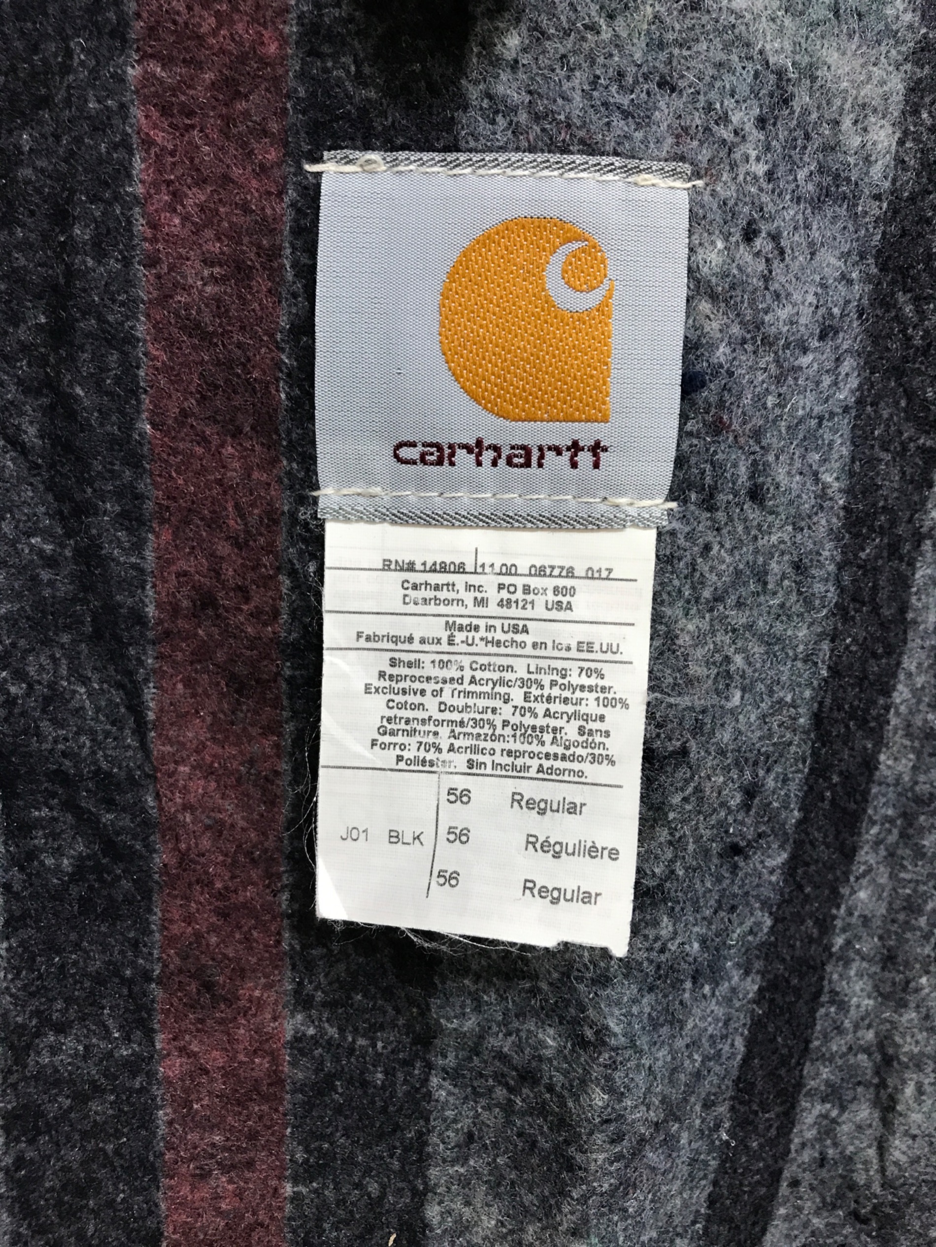 中古・古着通販】CarHartt (カーハート) ブランケットデトロイトジャケット ブラック サイズ:５６｜ブランド・古着通販  トレファク公式【TREFAC FASHION】スマホサイト