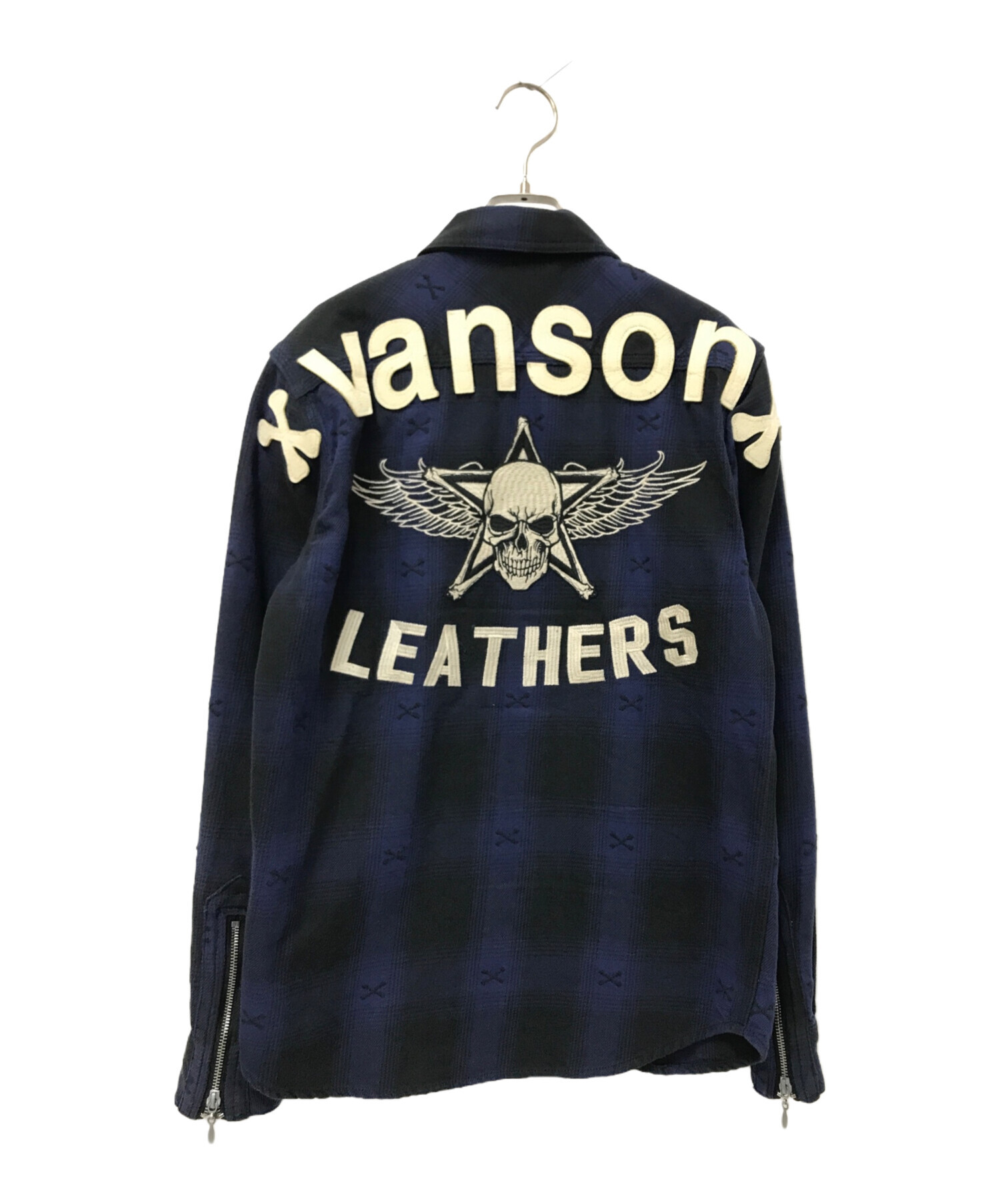 VANSON (バンソン) チェック柄ジャケット ブルー サイズ:M