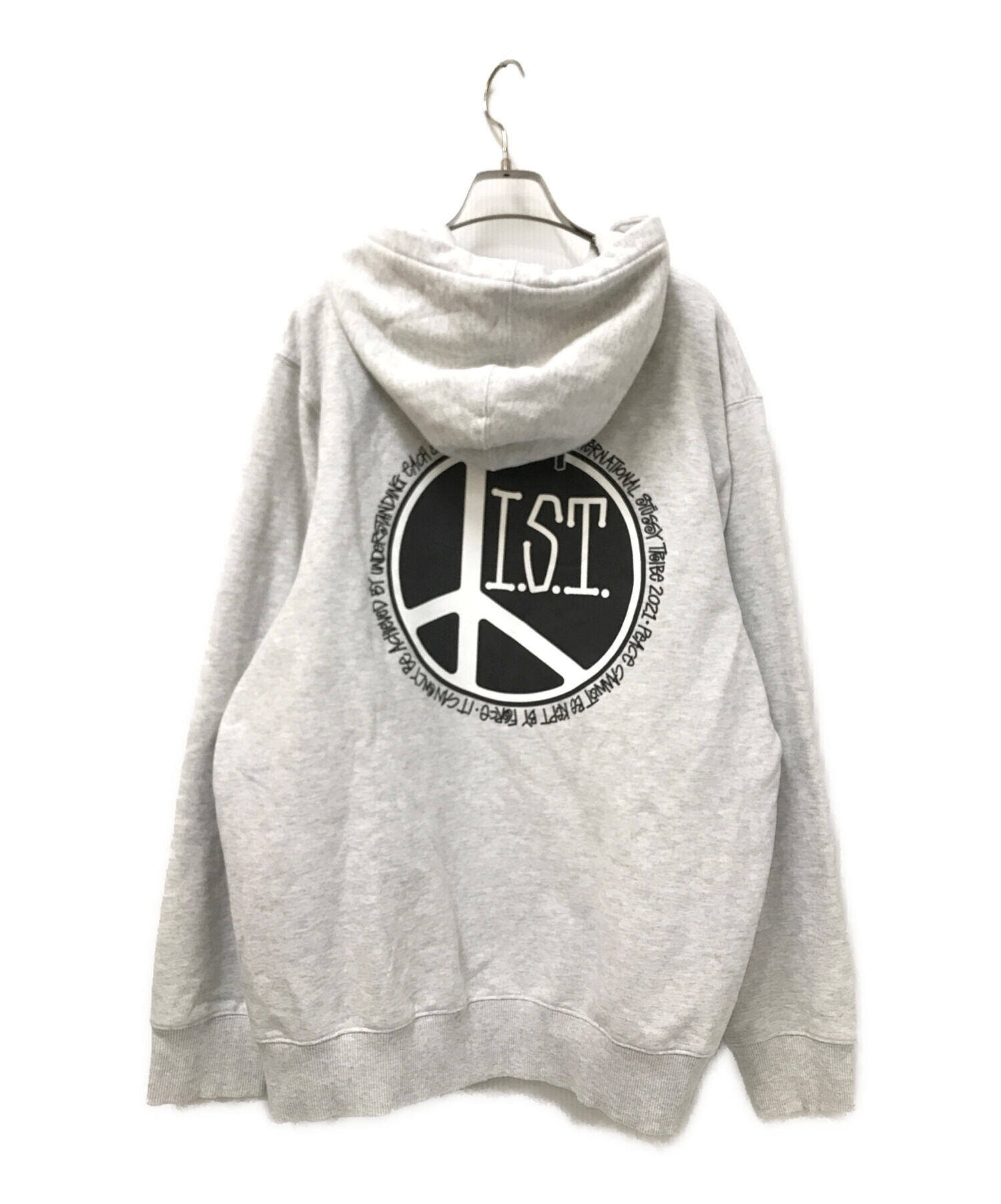 中古・古着通販】stussy (ステューシー) PEACE DOT HOODIE グレー サイズ:L｜ブランド・古着通販 トレファク公式【TREFAC  FASHION】スマホサイト