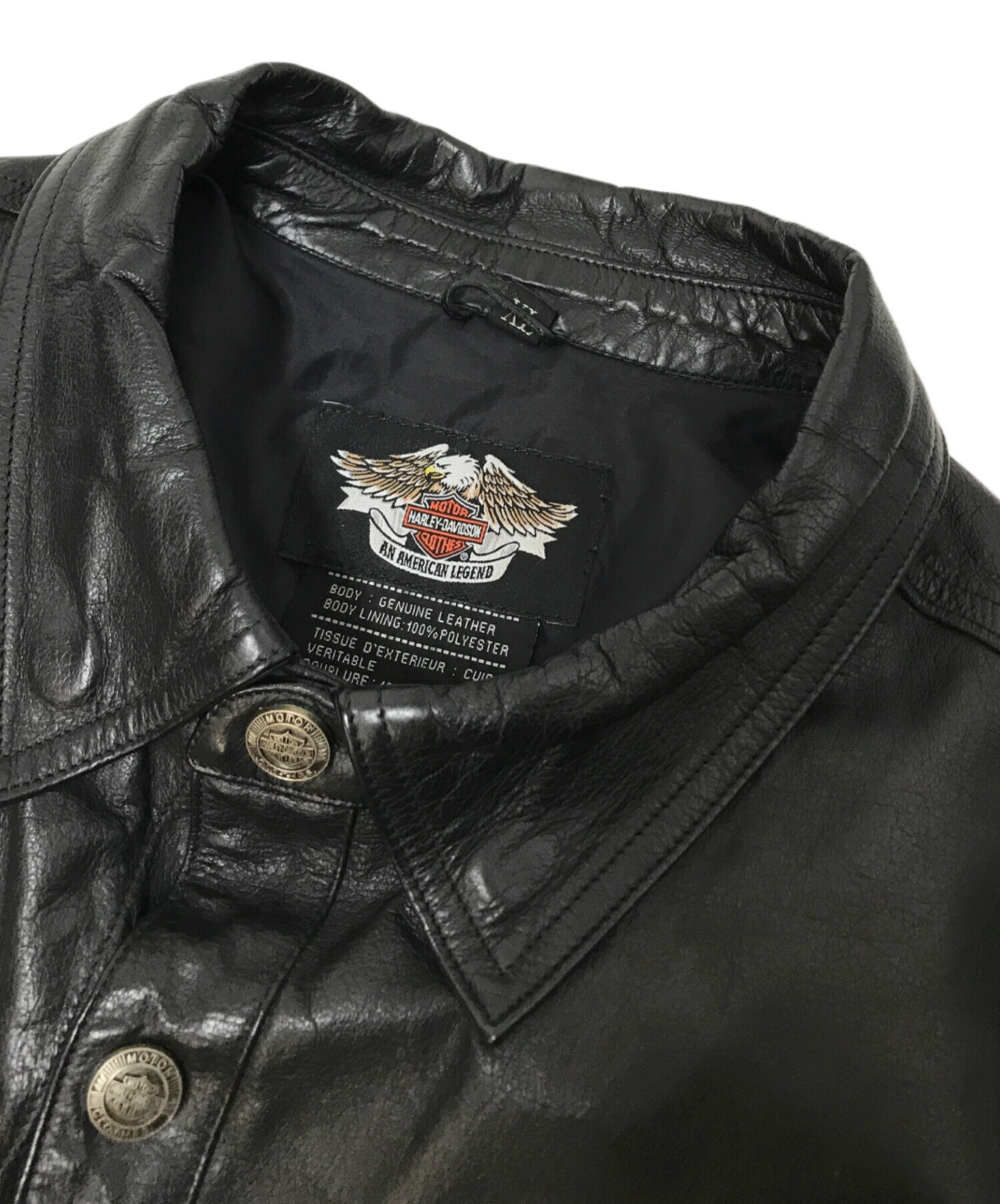 中古・古着通販】HARLEY-DAVIDSON (ハーレーダビッドソン) レザーシャツジャケット ブラック サイズ:XL｜ブランド・古着通販  トレファク公式【TREFAC FASHION】スマホサイト