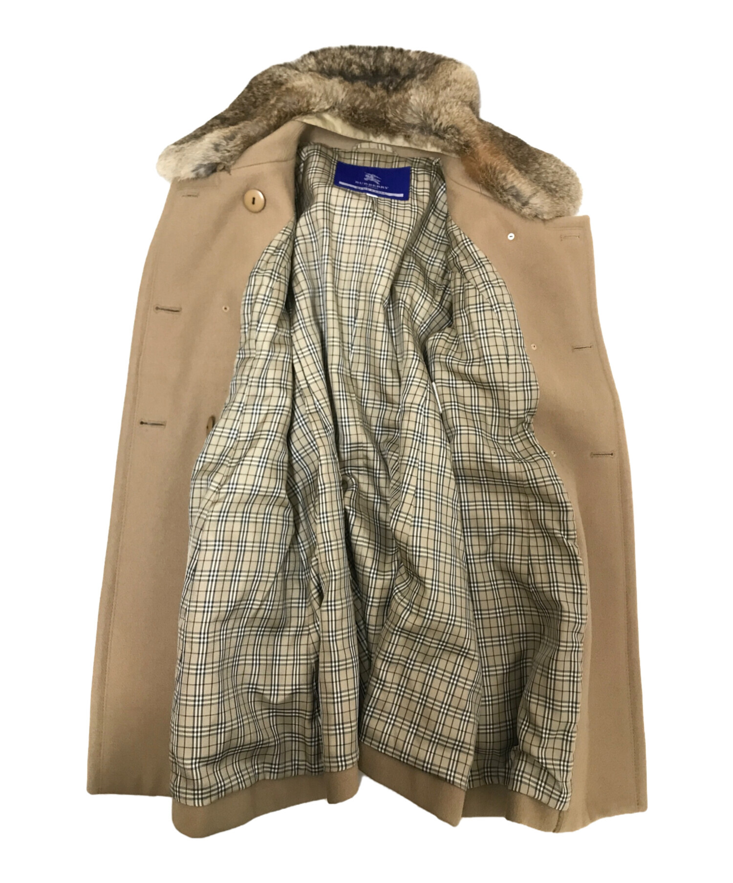 中古・古着通販】BURBERRY BLUE LABEL (バーバリーブルーレーベル) ファー付きウールコート ブラウン サイズ:38｜ブランド・古着通販  トレファク公式【TREFAC FASHION】スマホサイト