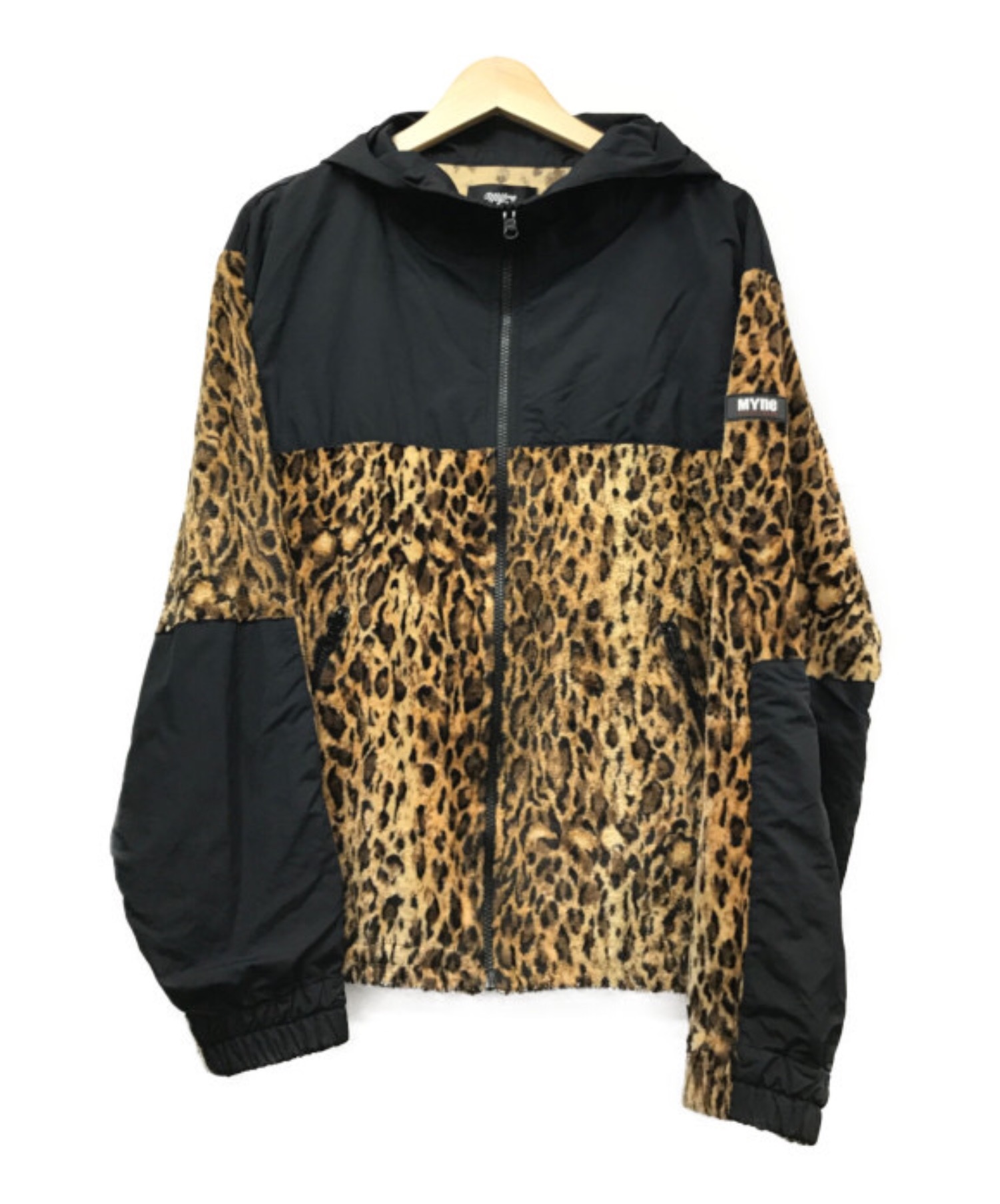 myne (マイン) レオパードブルゾン ベージュ×ブラック サイズ:M G02BL113 STUDIOUS限定別注 Leopard Blouson