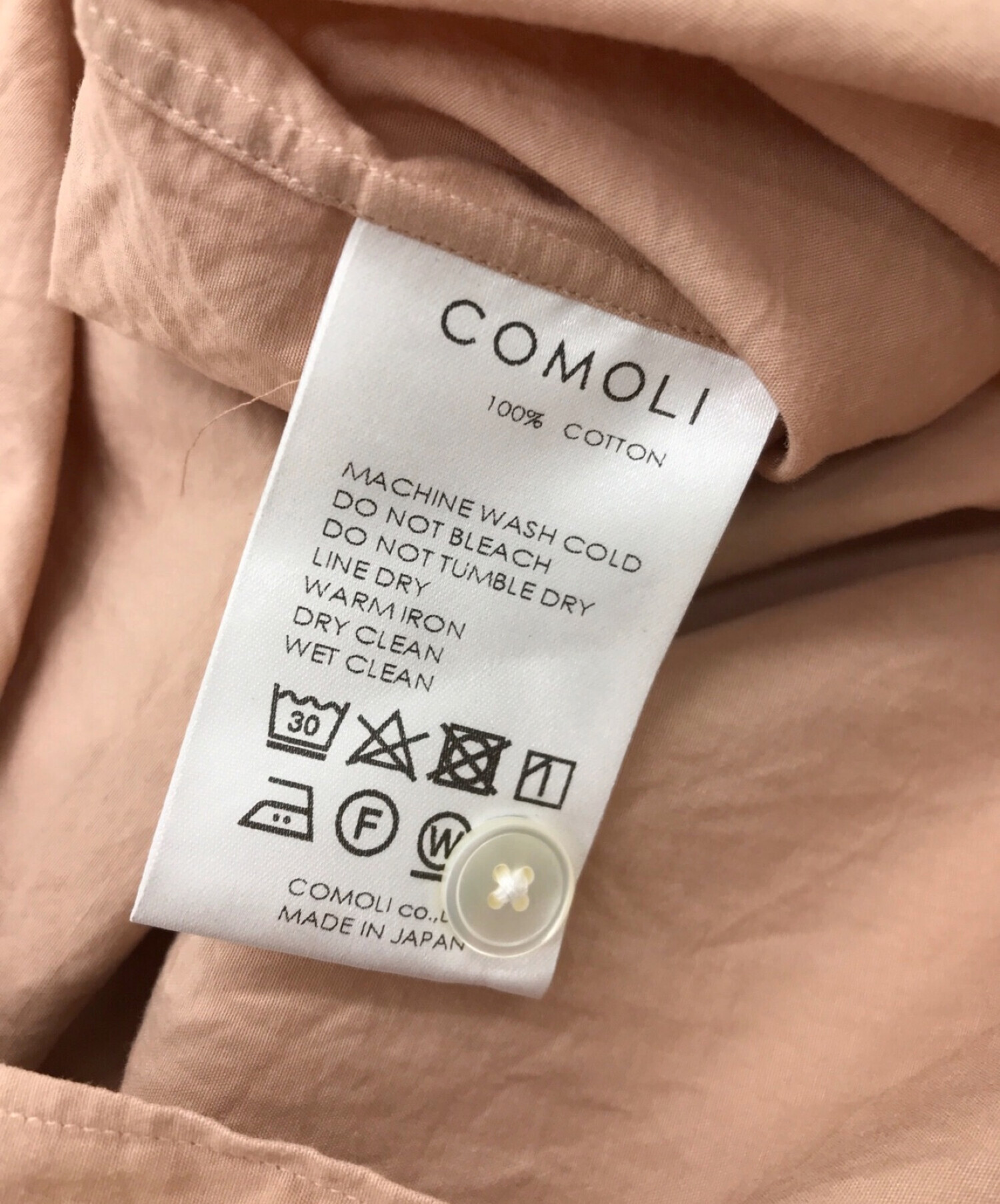 COMOLI (コモリ) コモリシャツ サンドピンク サイズ:1
