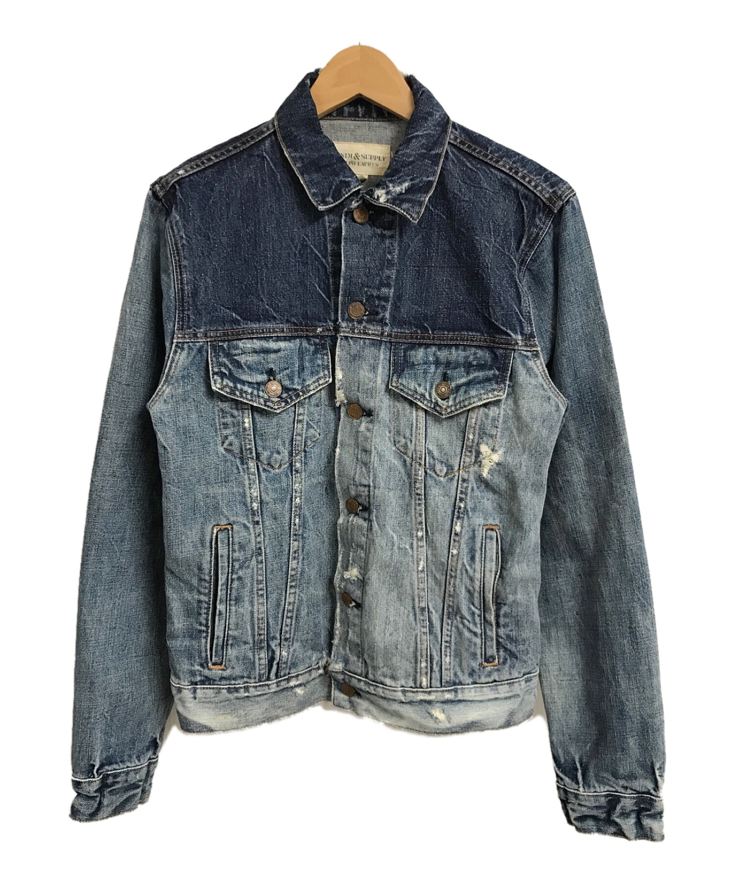 Denim & Supply Ralph Lauren (デニム＆サプライ ラルフローレン) USED加工デニムジャケット インディゴ サイズ:XS