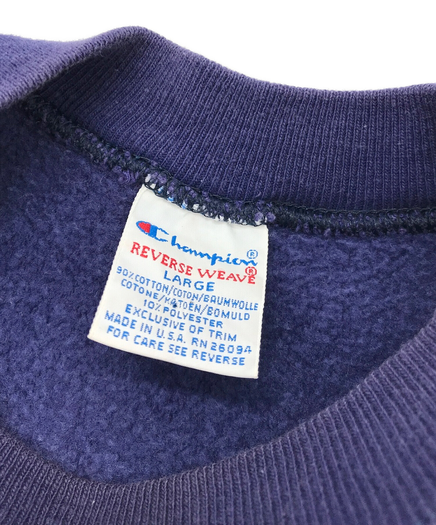 Champion (チャンピオン) 90’Sリバースウィーブフットボールスウェット パープル サイズ:LARGE