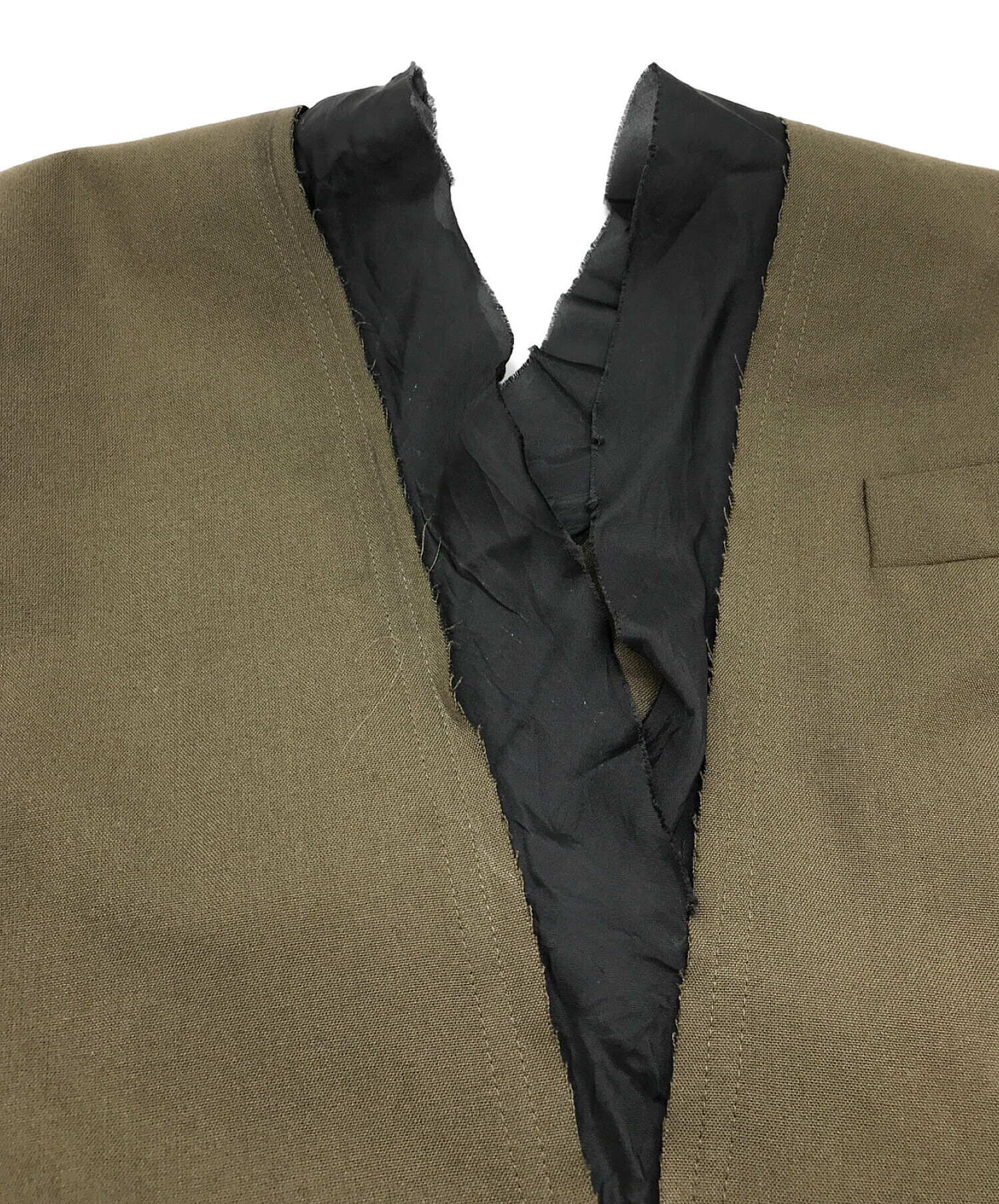 sacai (サカイ) Suiting V-Neck Pullover カーキ サイズ:1