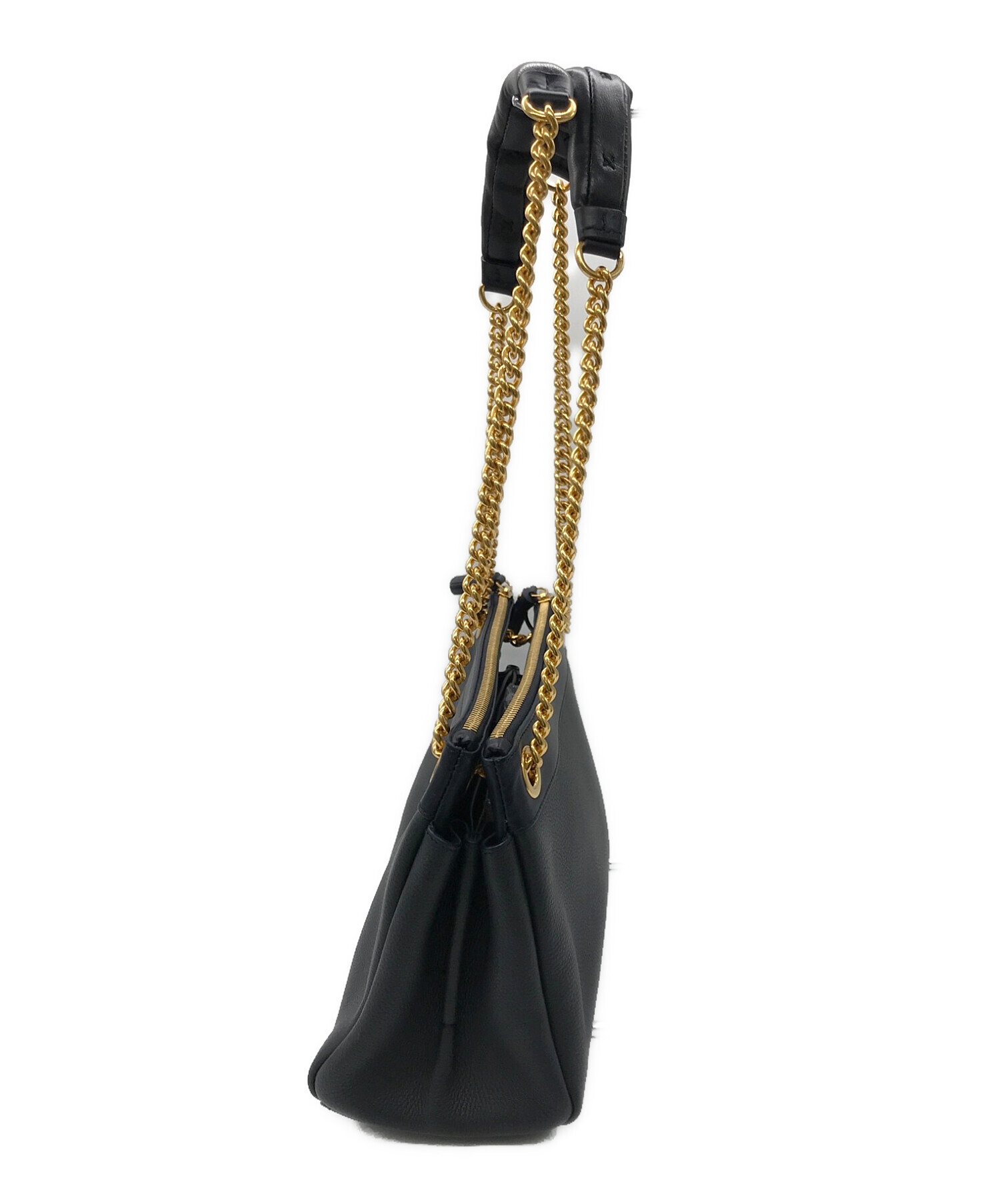ANYA HINDMARCH Double Zip Chain Bag ブラック185cmマチ