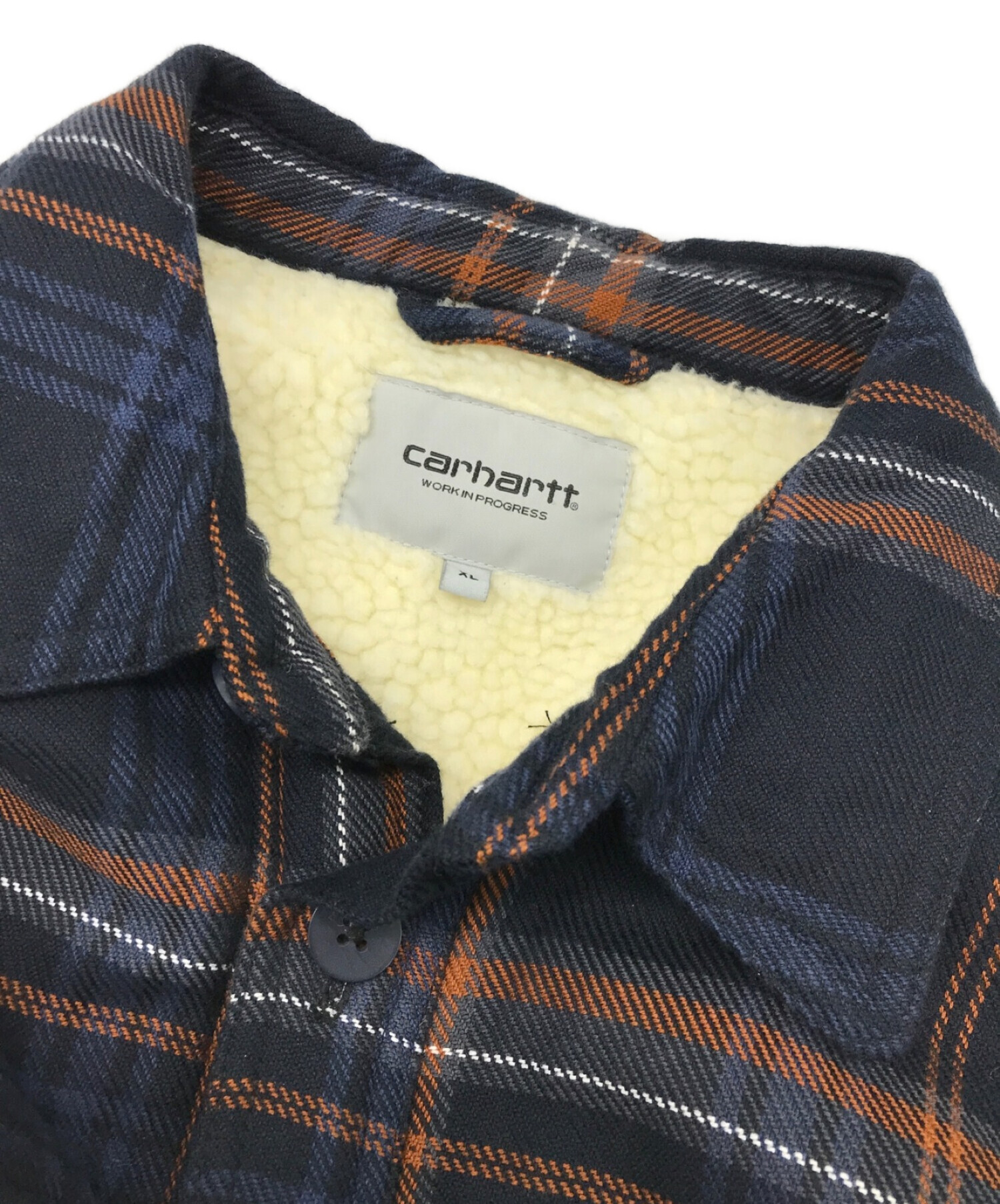 Carhartt WIP (カーハートダブリューアイピー) AIDEN SHIRT JAC ネイビー×ブラウン サイズ:XL