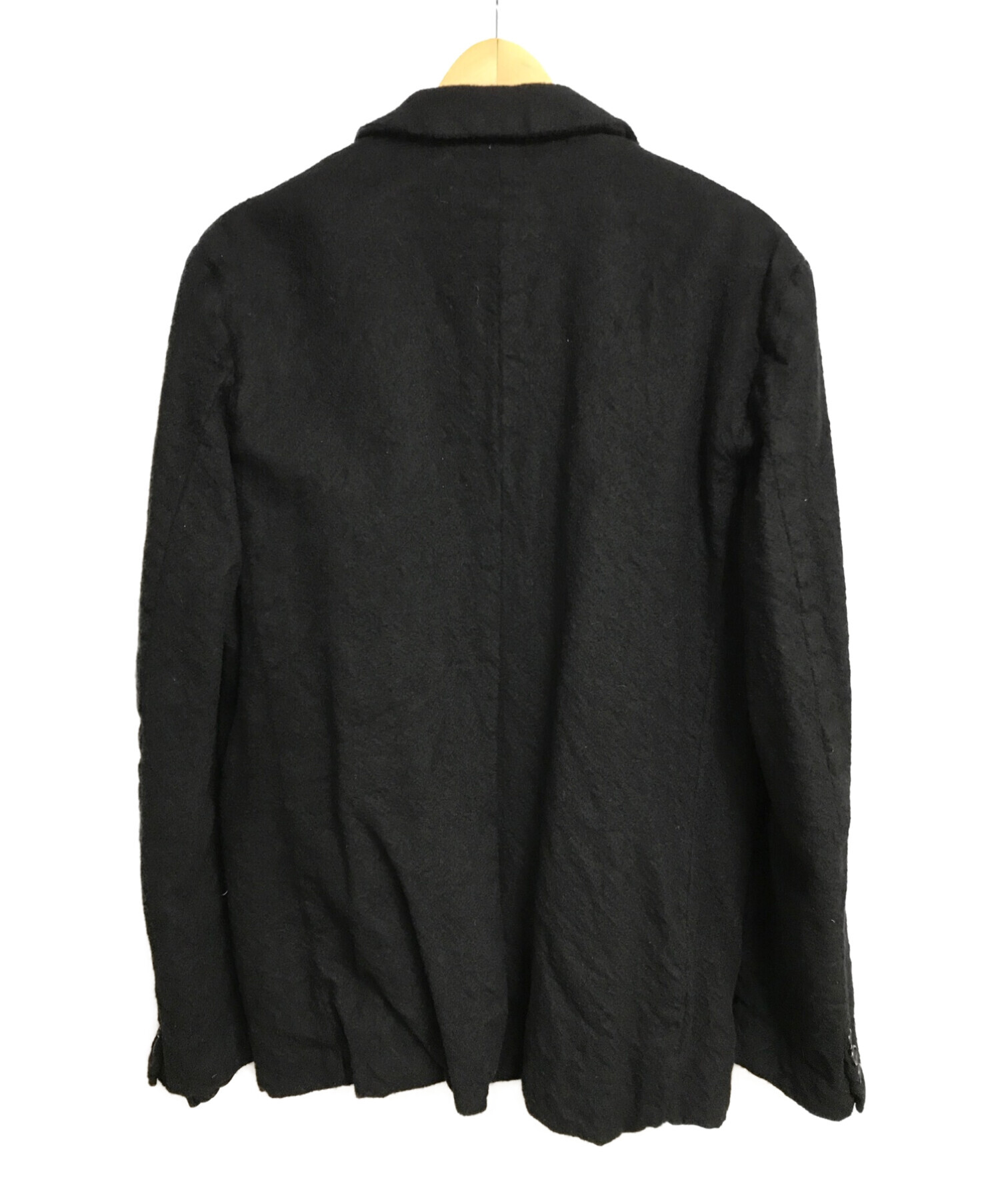 COMME des GARCONS HOMME (コムデギャルソン オム) ウール縮絨テーラードジャケット ブラック サイズ:S