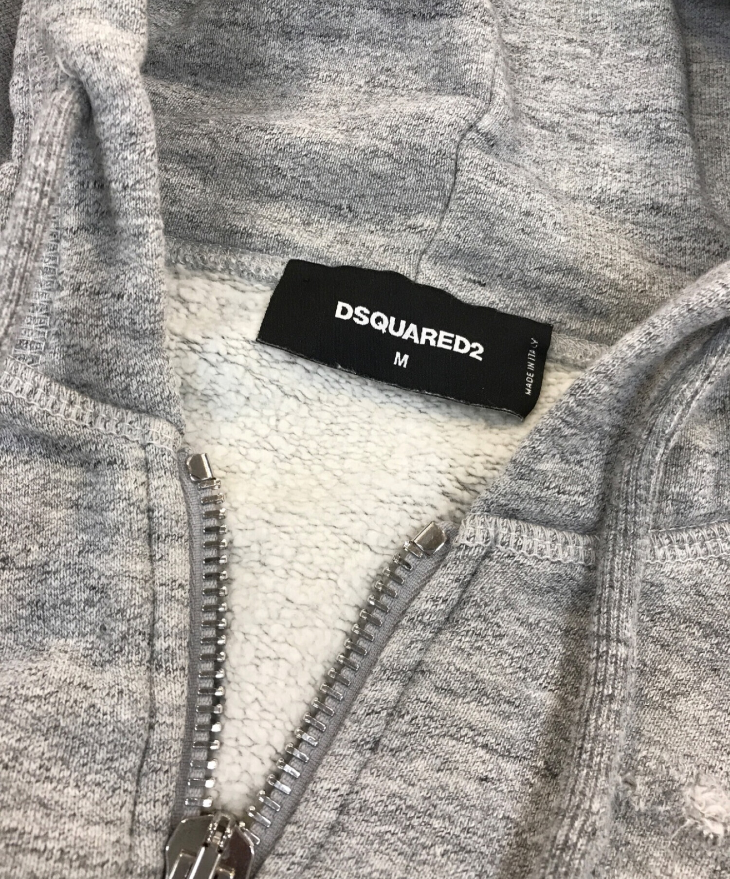 DSQUARED2 (ディースクエアード) 18AW ロゴプリント スウェットパーカー DESTROYED S71HG0055 グレー サイズ:M