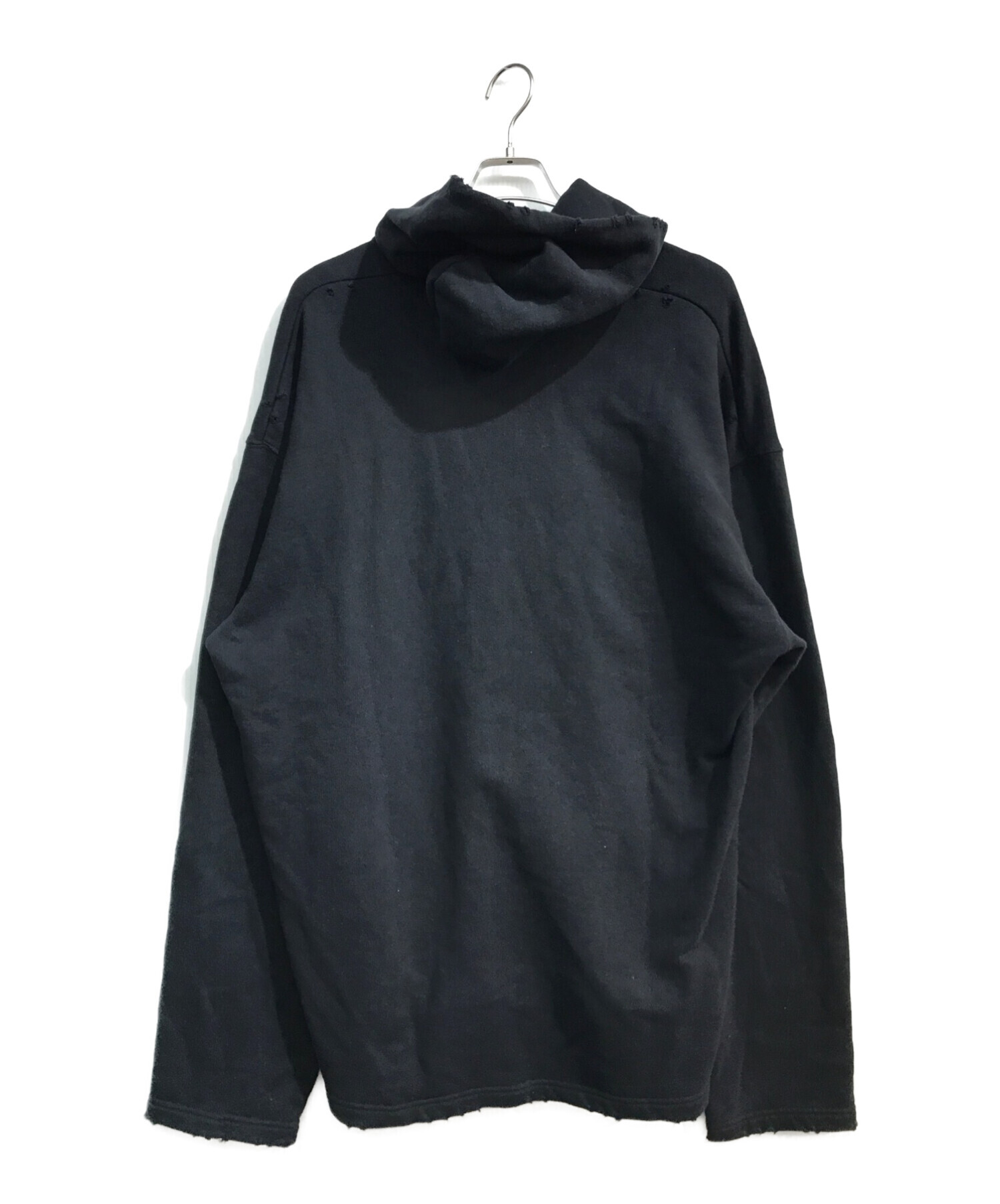 BALENCIAGA (バレンシアガ) ノーリブフーディー 661711 TKVD4 NO RIB HOODIE 21AW ブラック サイズ:XXS