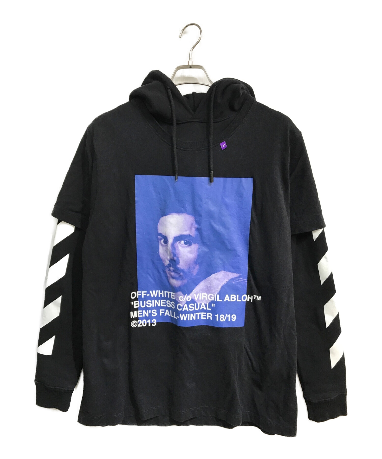 OFF-WHITE◇18AW/DIAG BERNINI HOODIE/パーカー/L/コットン