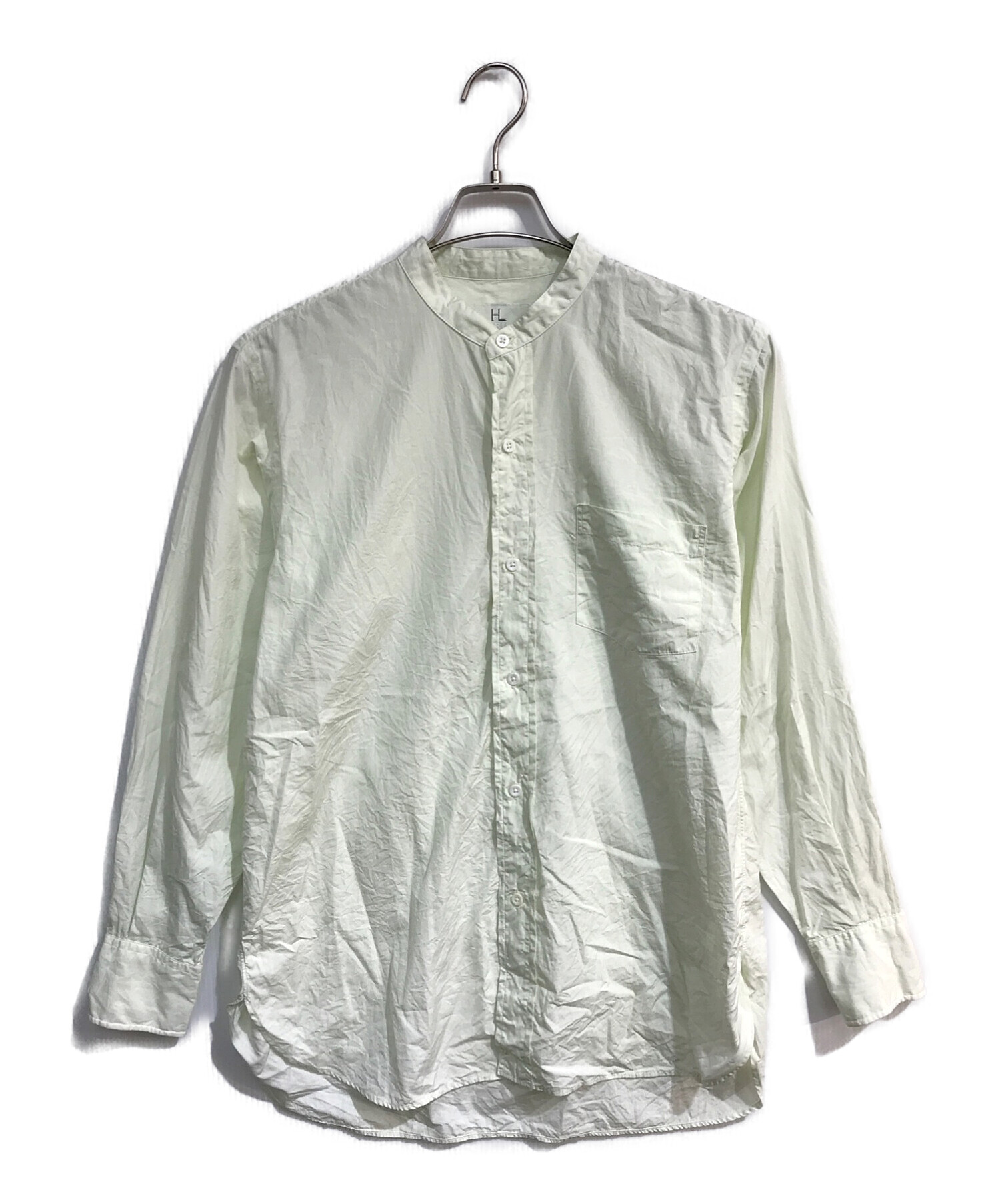 HERILL (ヘリル) Suvin Stand Collar Shirts 21-050-HL-8020-1 スタンドカラーシャツ ライトグリーン  サイズ:1