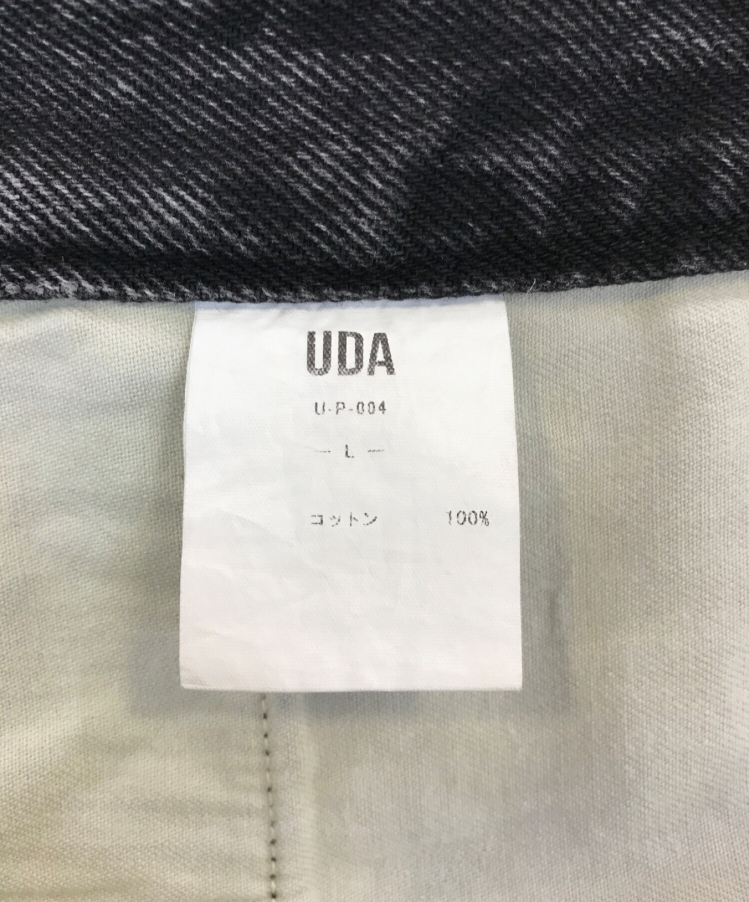 U.D.A Unknown Design Addicts (ユーディーエー) Side Tuck Denim U P 004 サイドタック　デニム  グレー サイズ:L